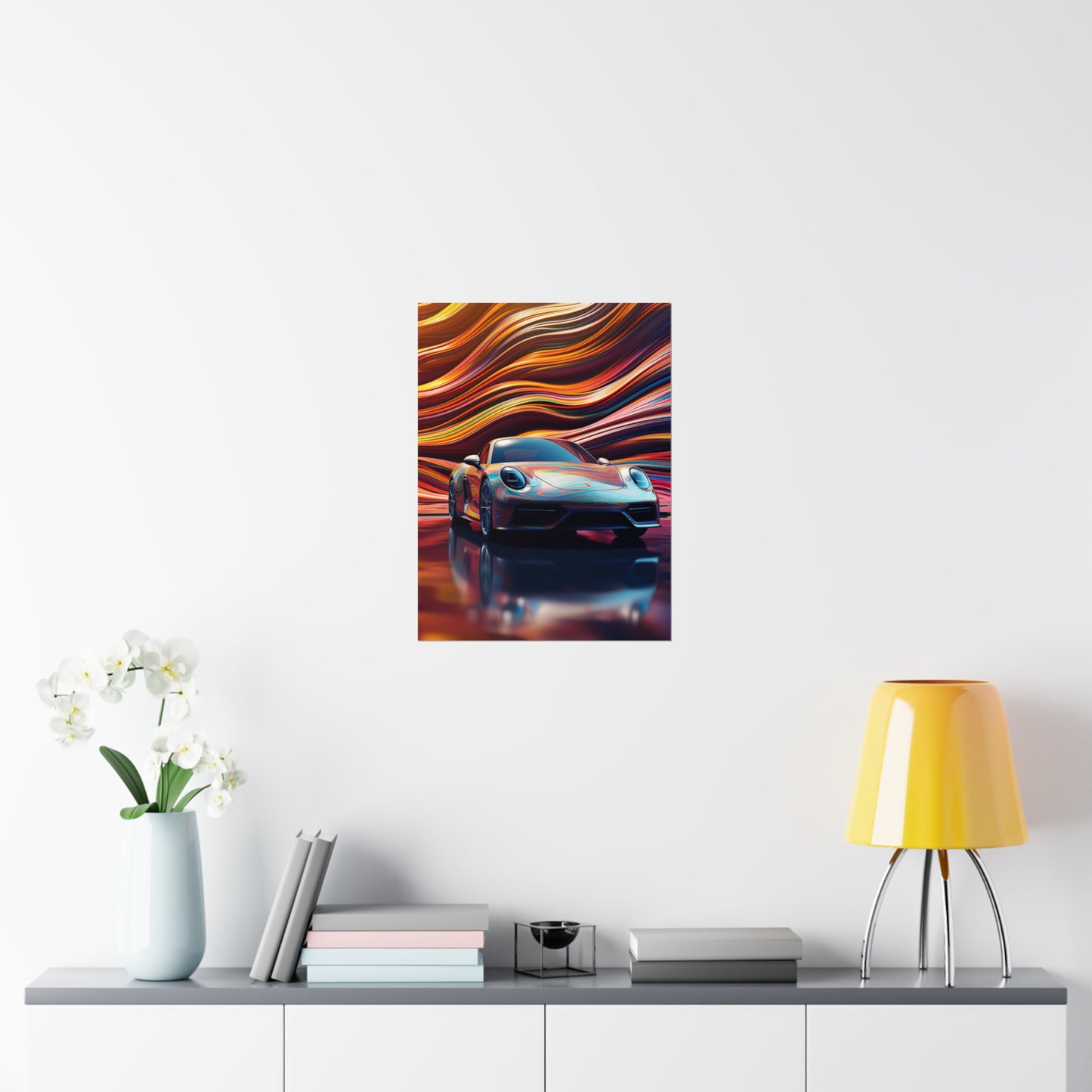 Premium Matte Vertical Posters Porsche Water Fusion 1