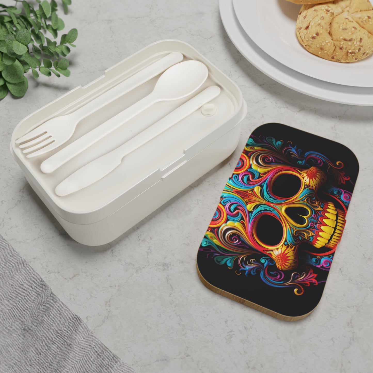 Bento Lunch Box Macro Skull Color 1