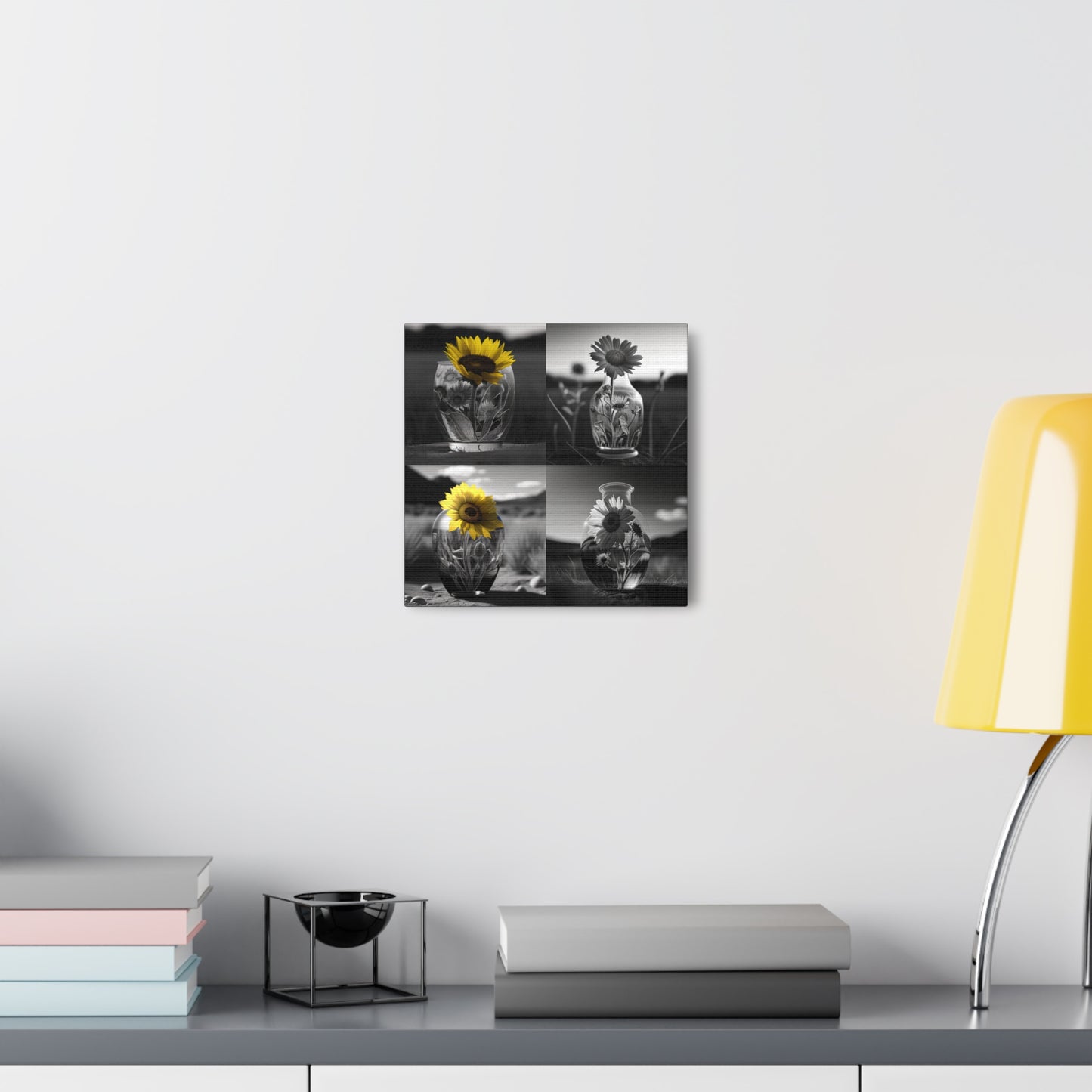Canvas Gallery Wraps Yellw Sunflower in a vase 5