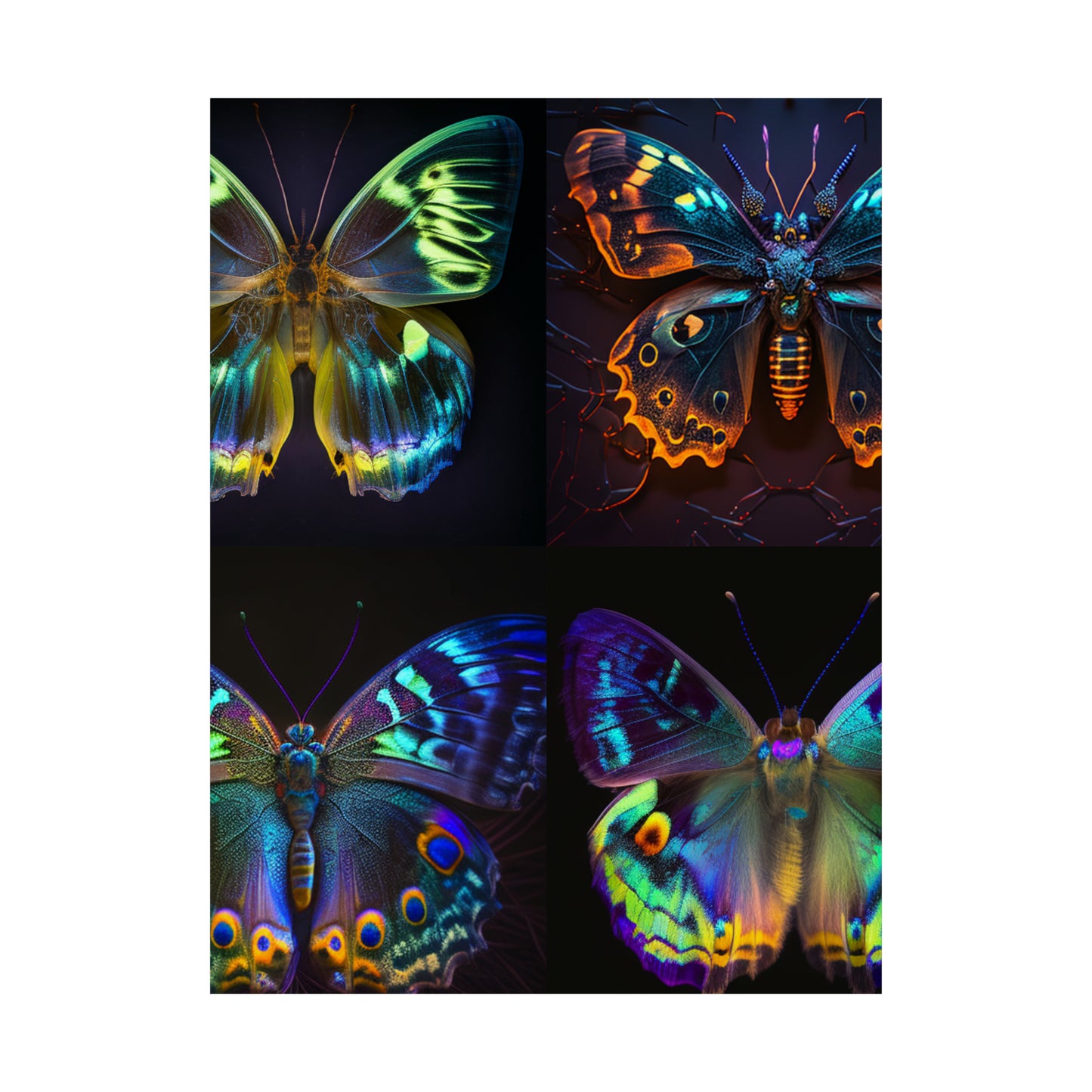 Premium Matte Vertical Posters Neon Hue Butterfly 5