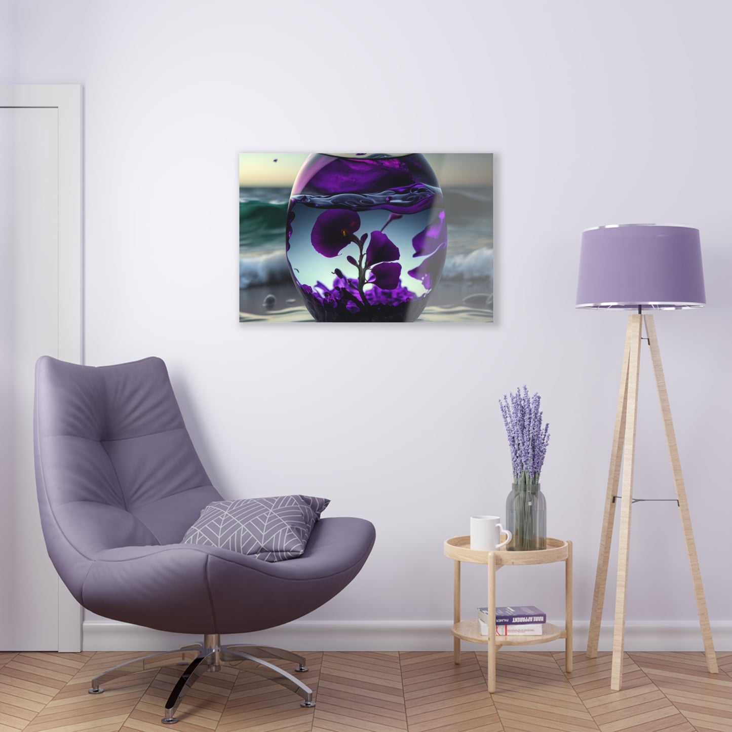 Acrylic Prints Purple Sweet pea in a vase 4