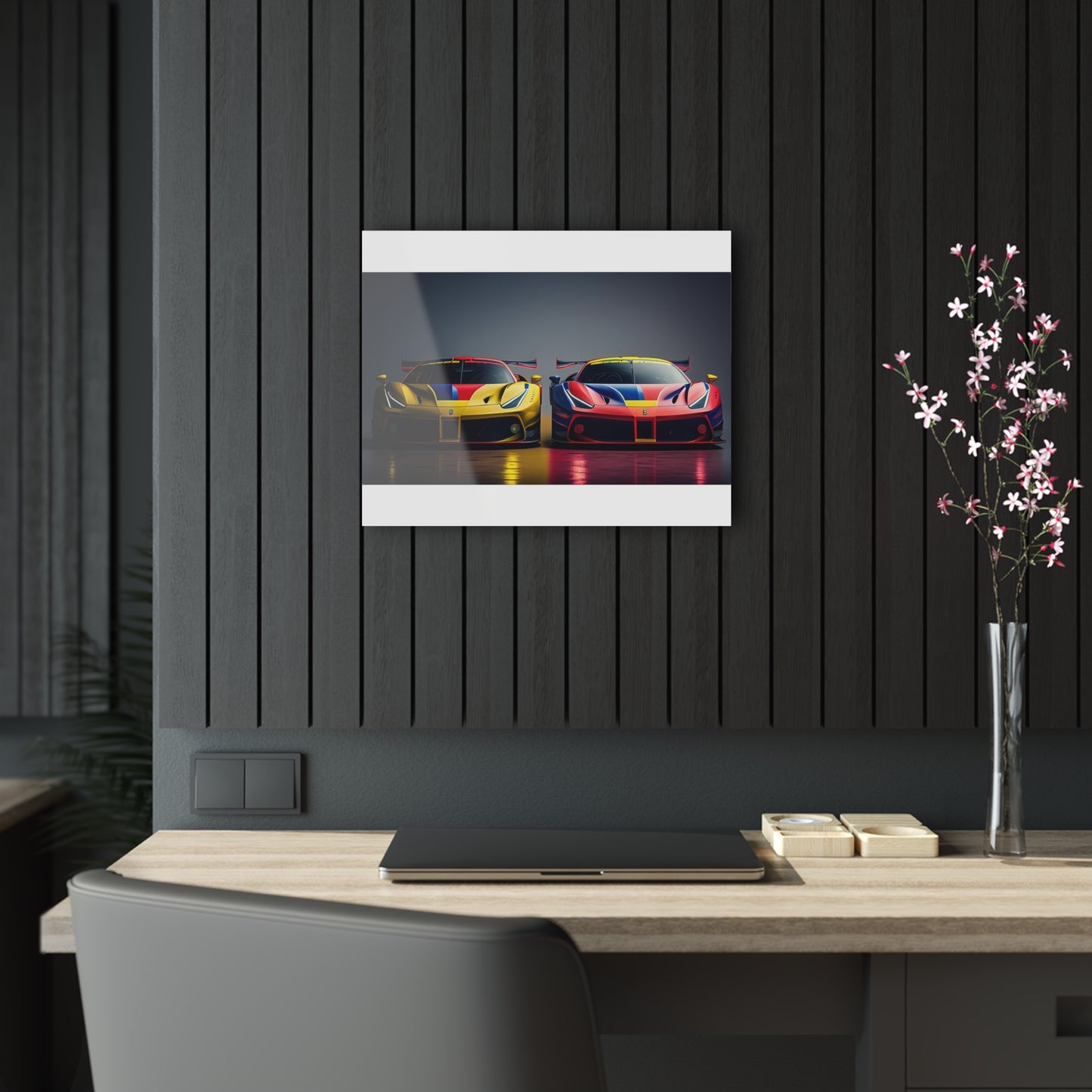 Acrylic Prints Ferrari Red Blue 1