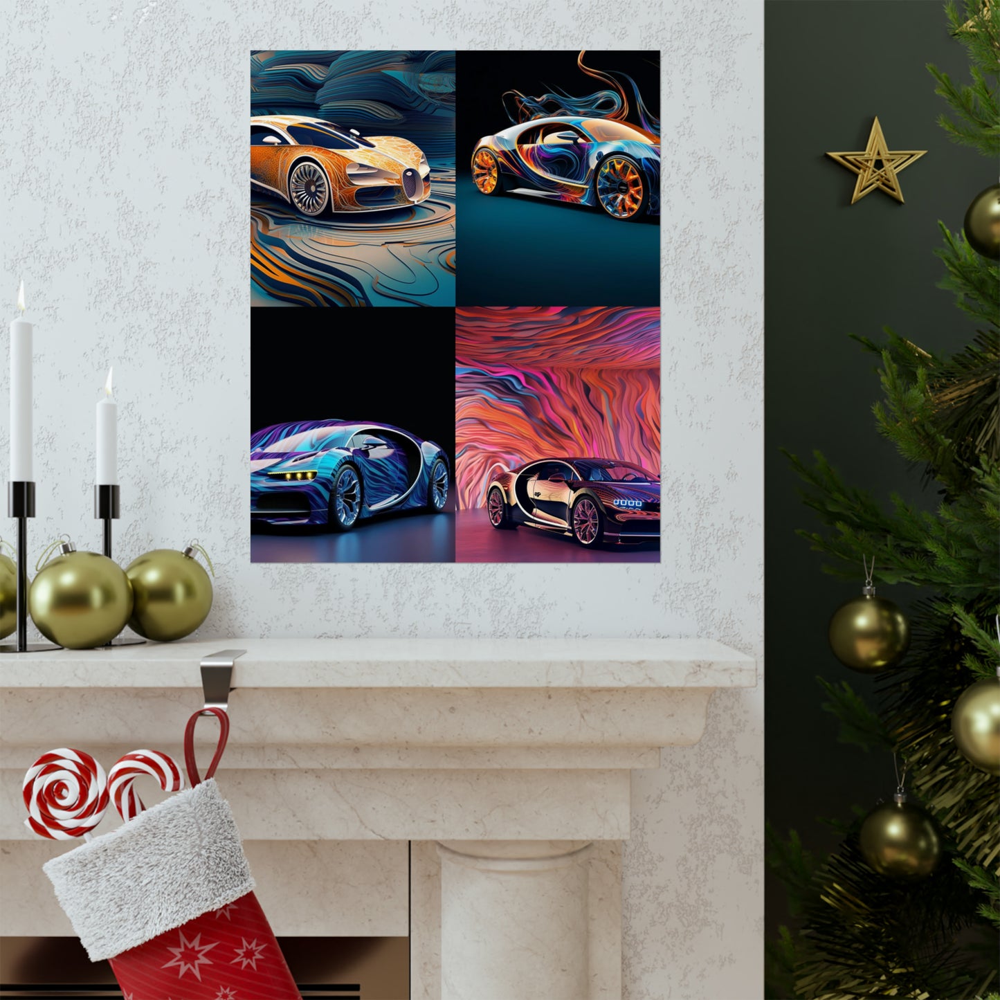 Premium Matte Vertical Posters Bugatti Abstract Flair 5