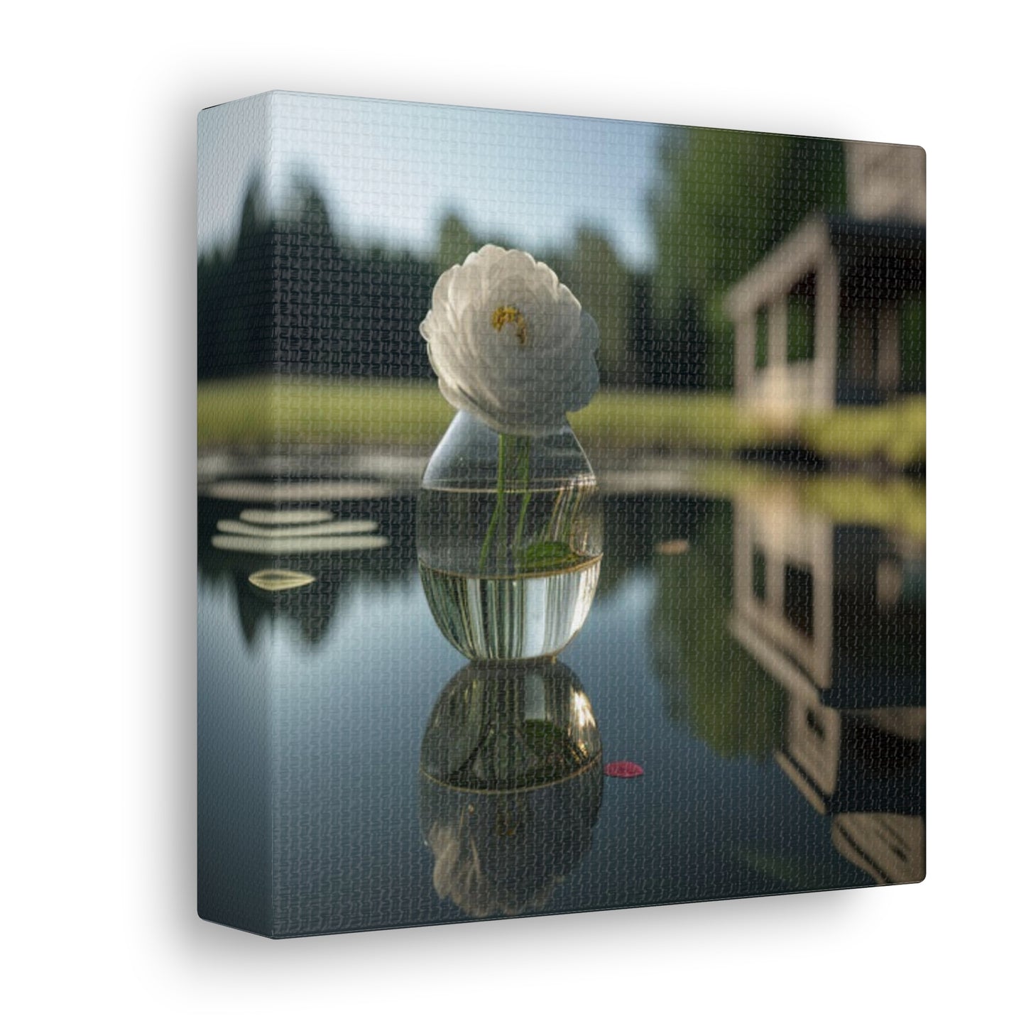Canvas Gallery Wraps White Peony glass vase 1