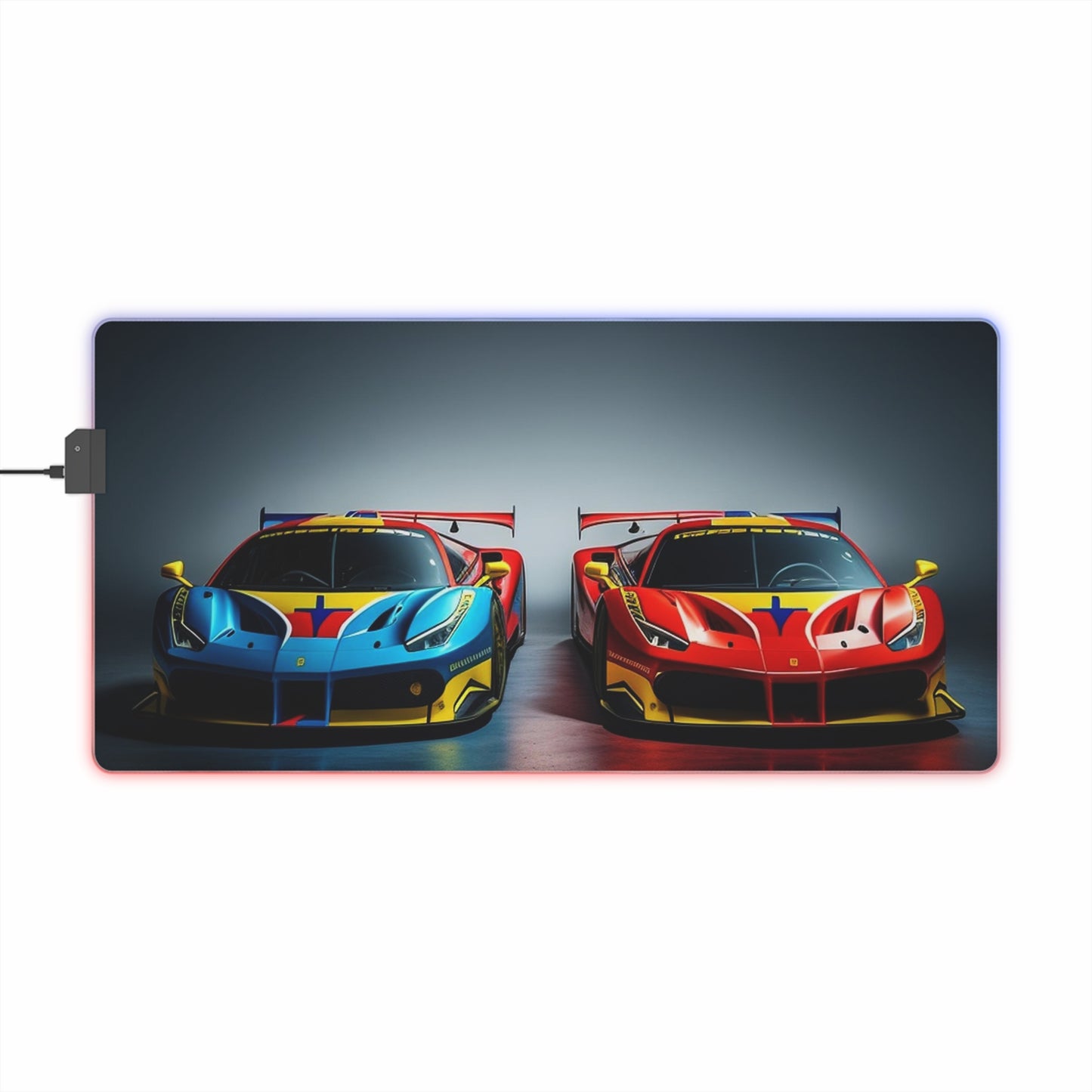 LED Gaming Mouse Pad Ferrari Red Blue 2