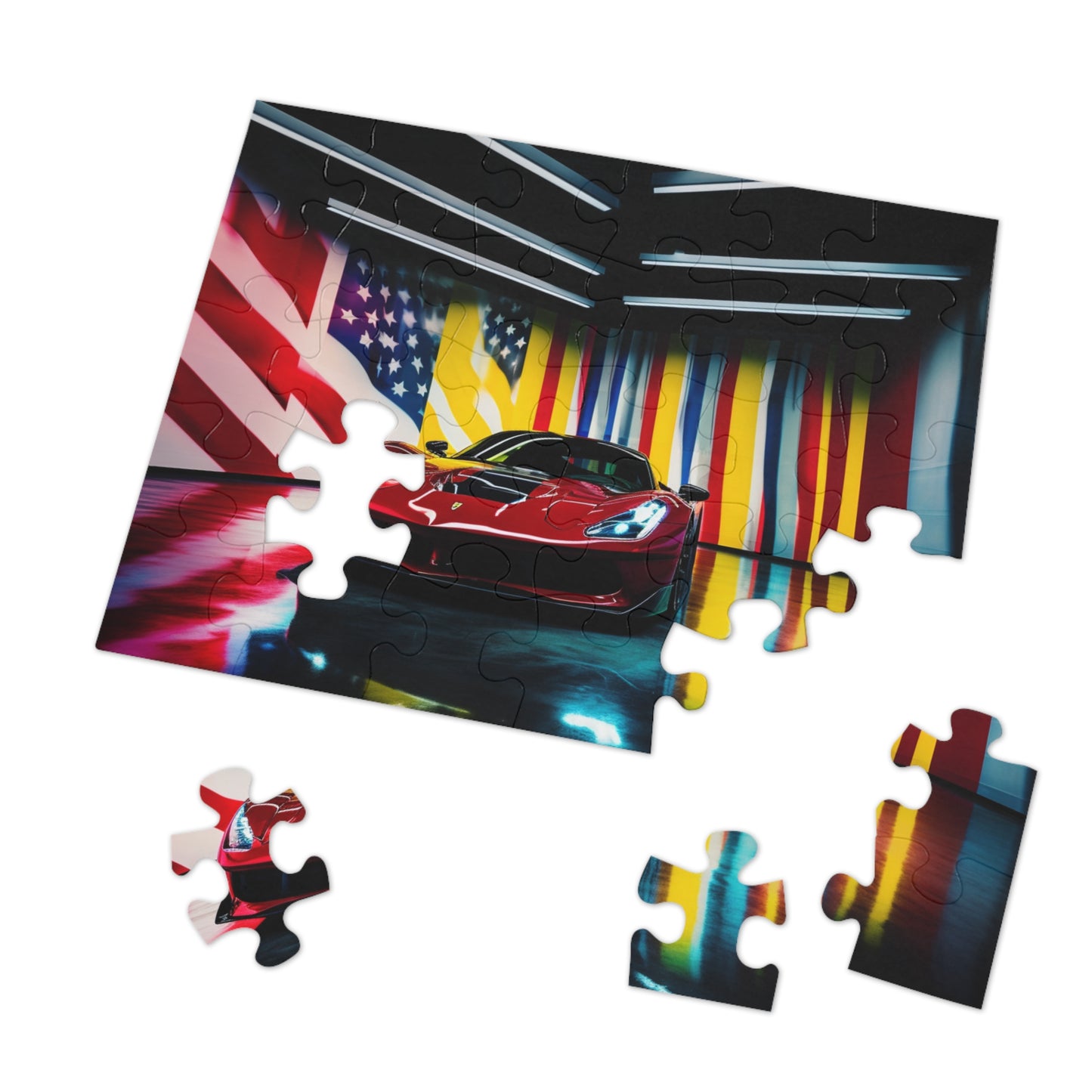 Jigsaw Puzzle (30, 110, 252, 500,1000-Piece) Macro Flag Ferrari 2