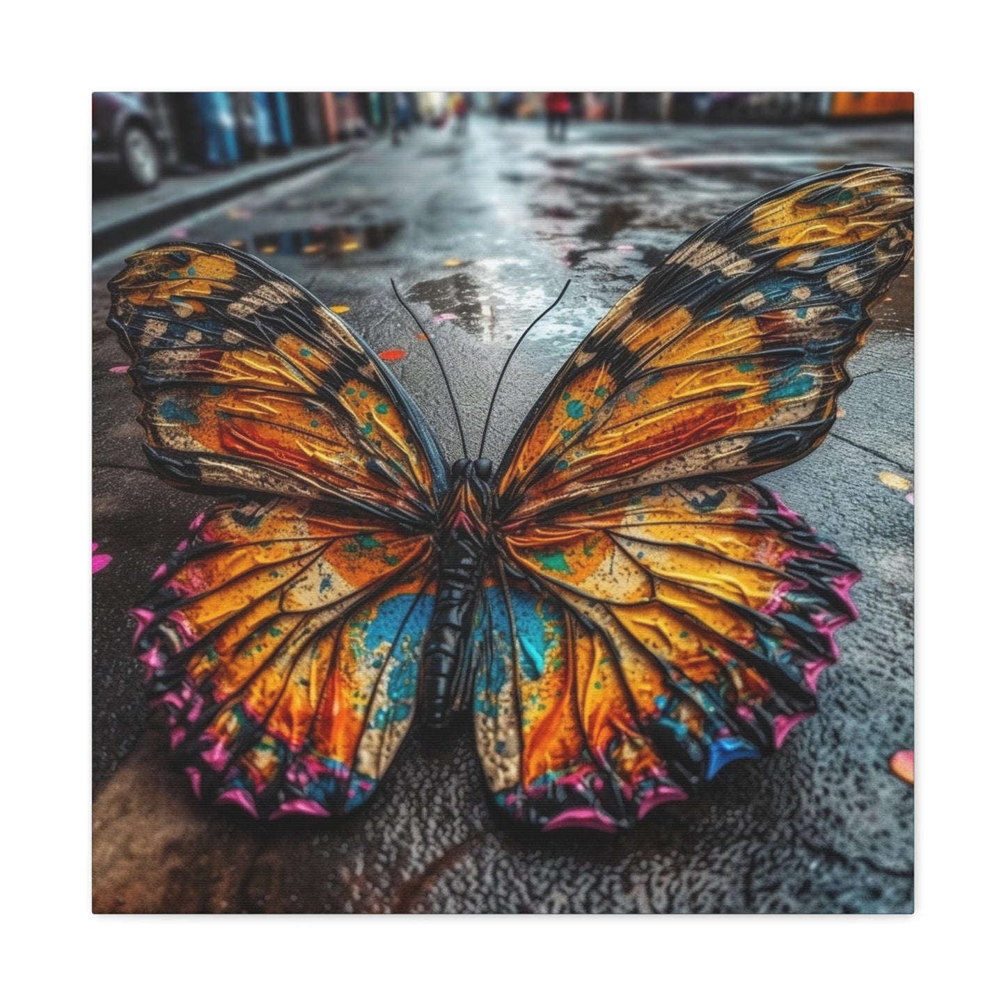 Canvas Gallery Wraps Liquid Street Butterfly 1