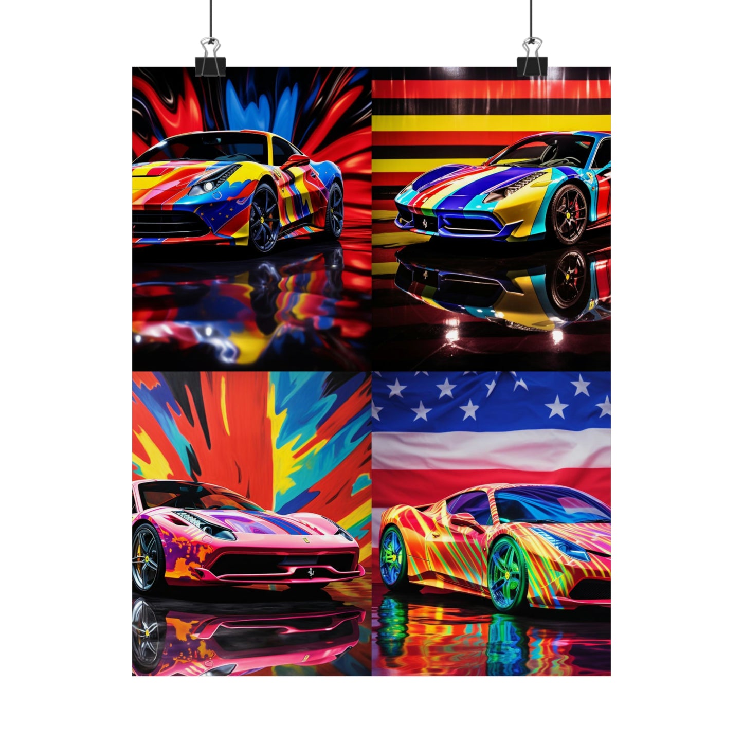 Premium Matte Vertical Posters Hyper Colorfull Ferrari 5