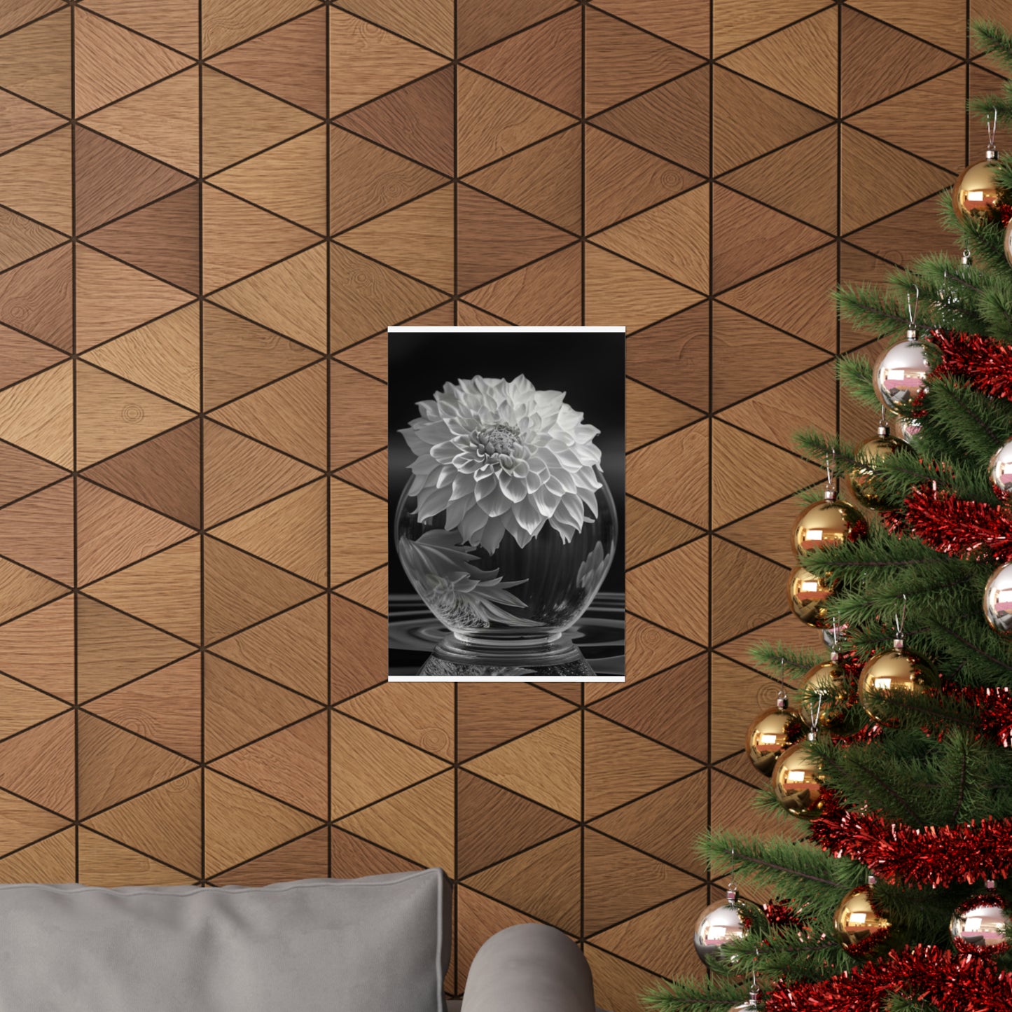 Premium Matte Vertical Posters White Dahlia 1