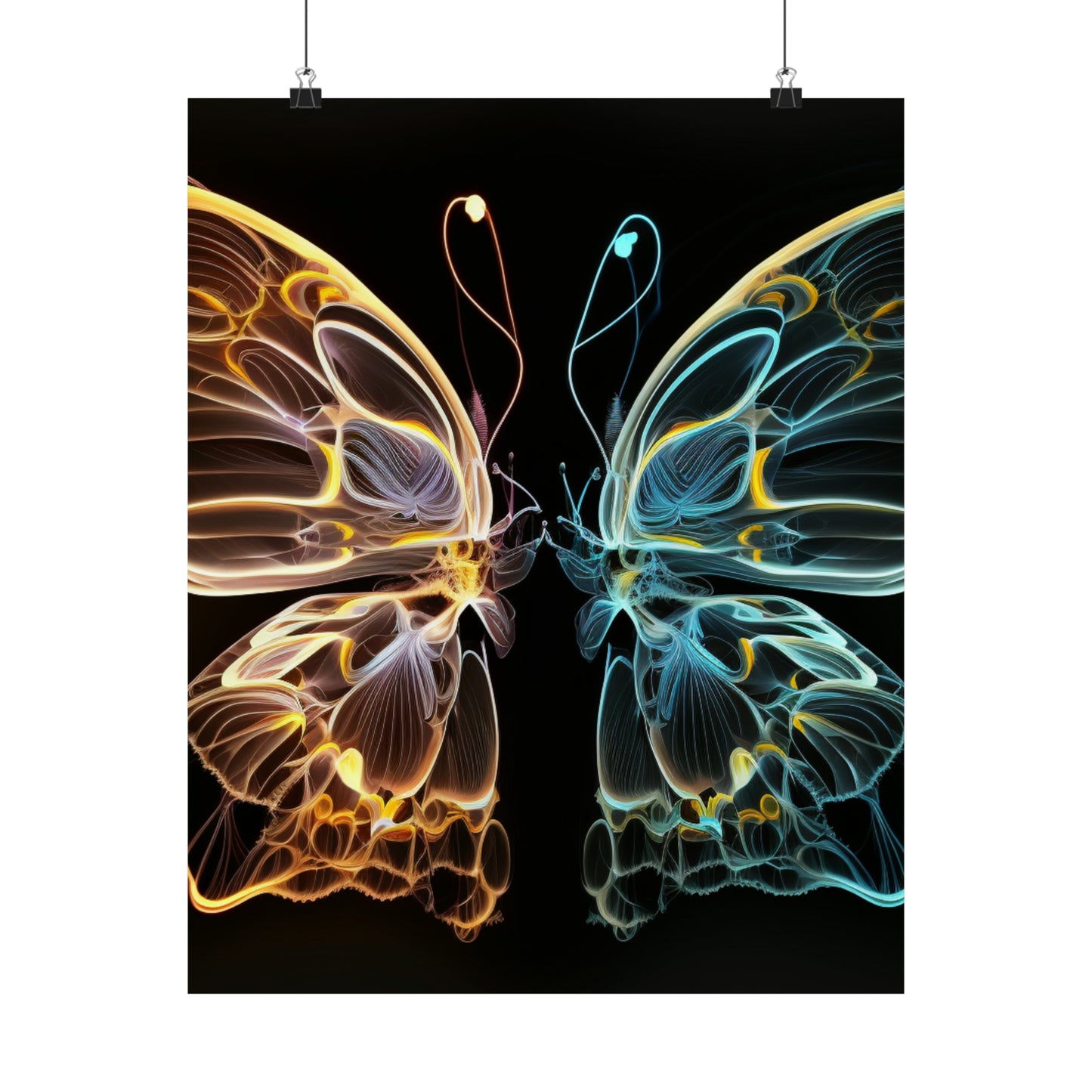 Premium Matte Vertical Posters Neon Glo Butterfly 3