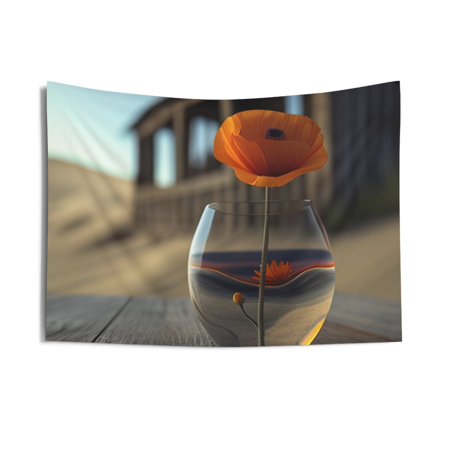 Indoor Wall Tapestries Poppy in a Glass Vase 4