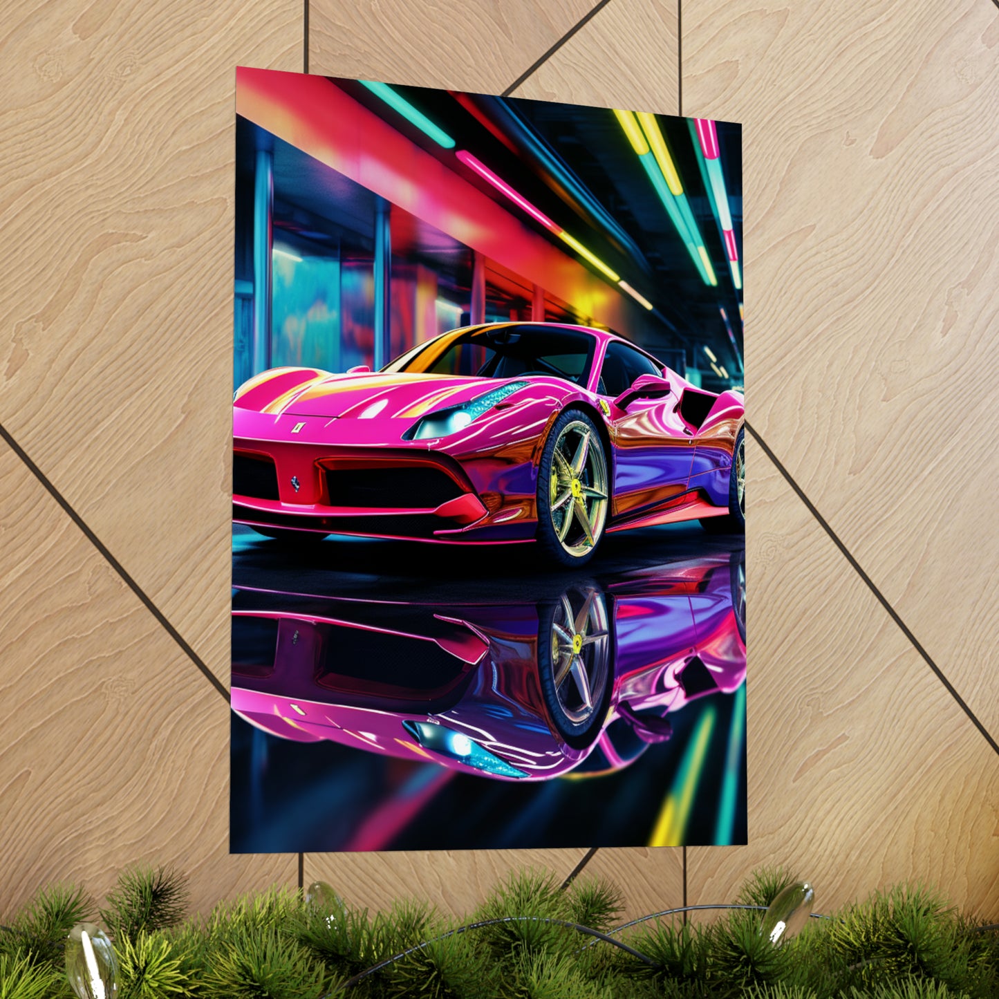 Premium Matte Vertical Posters Pink Macro Ferrari 4