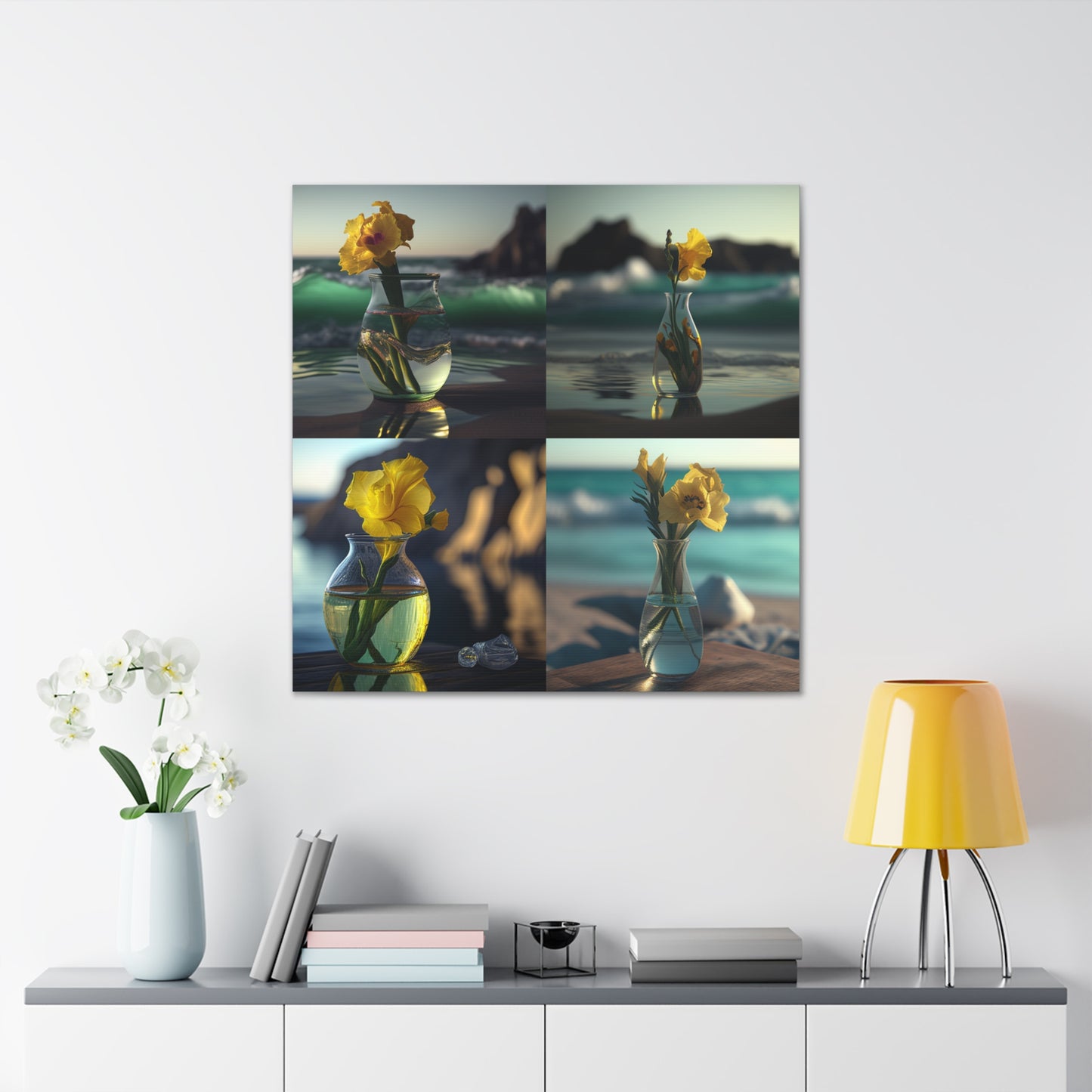 Canvas Gallery Wraps Yellow Gladiolus glass 5