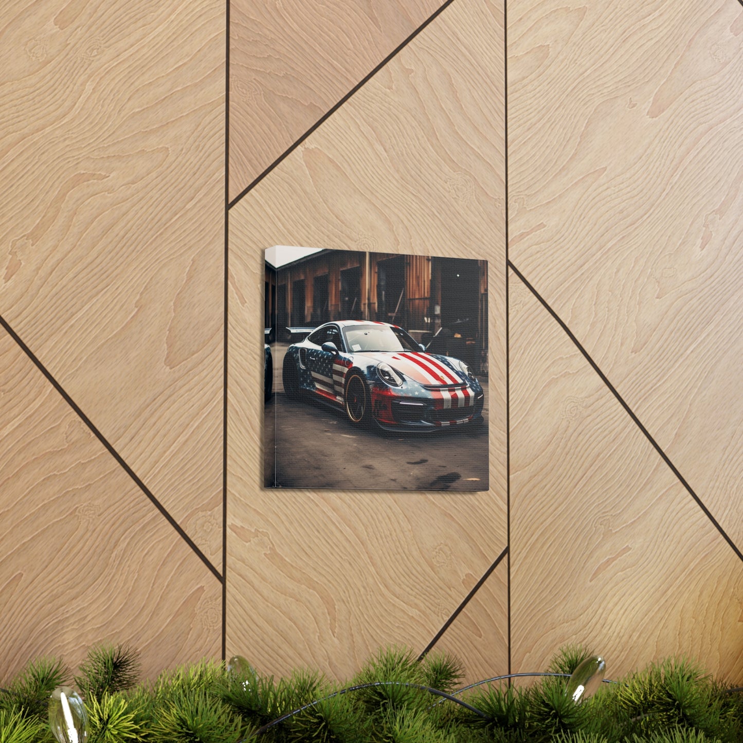 Canvas Gallery Wraps American Flag Porsche 3