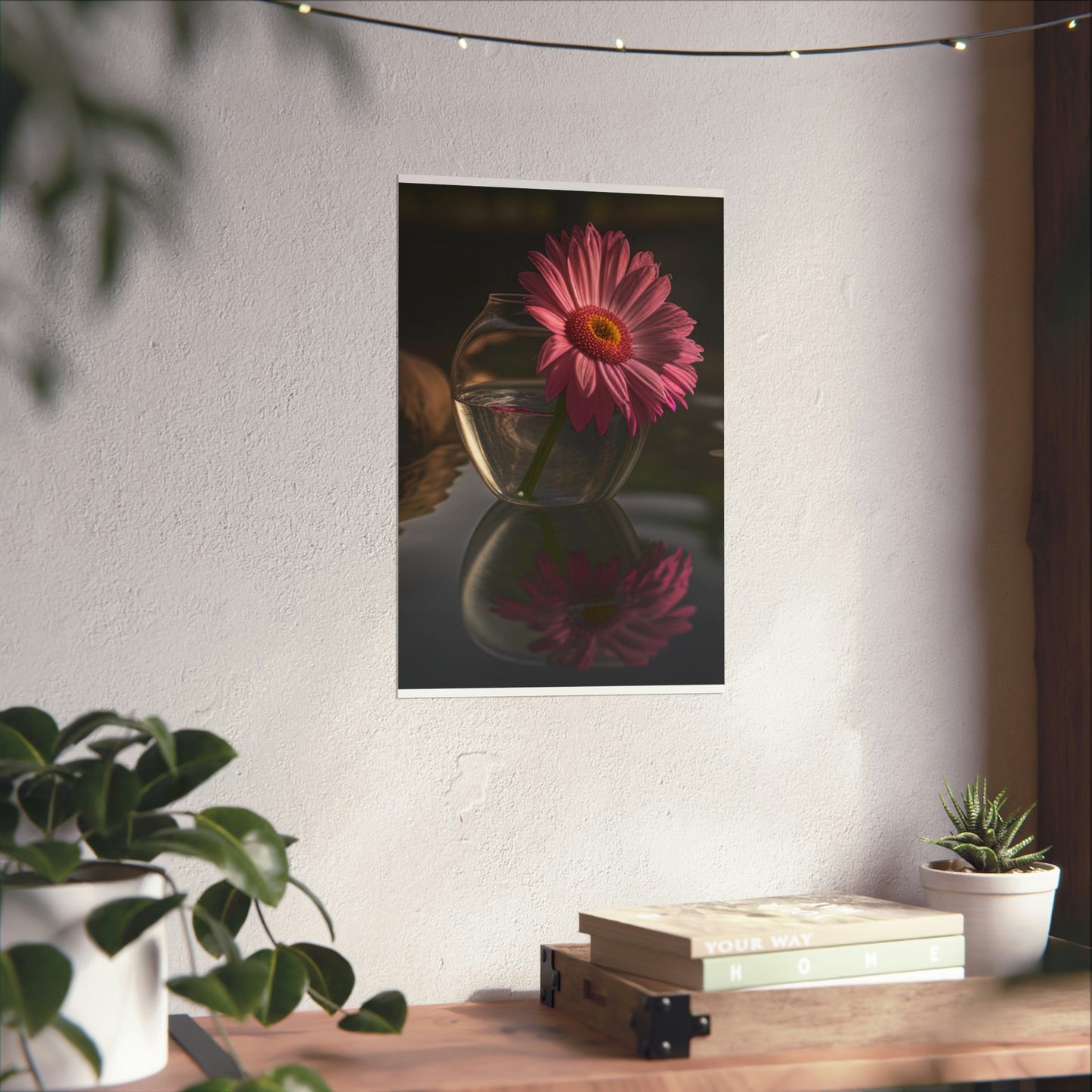 Premium Matte Vertical Posters Pink Daisy 2