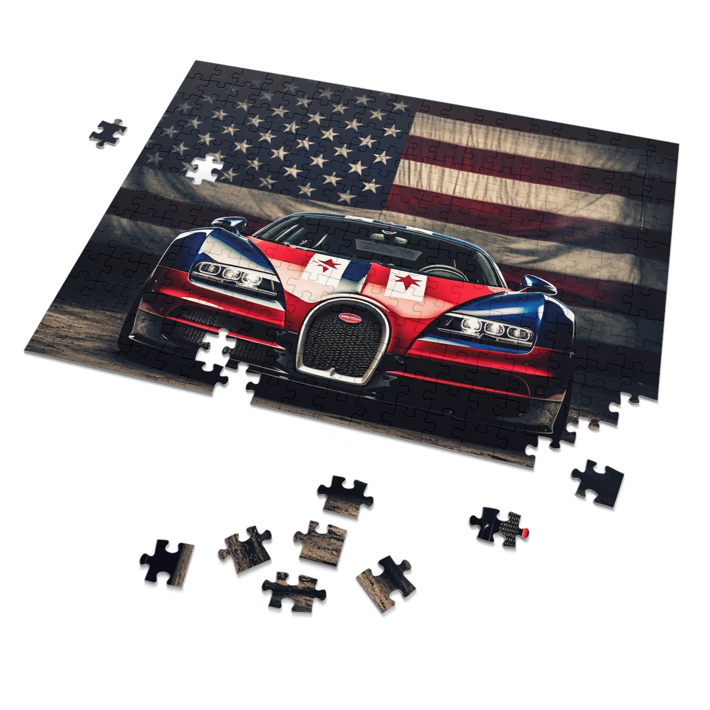 Jigsaw Puzzle (30, 110, 252, 500,1000-Piece) Bugatti American Flag 3