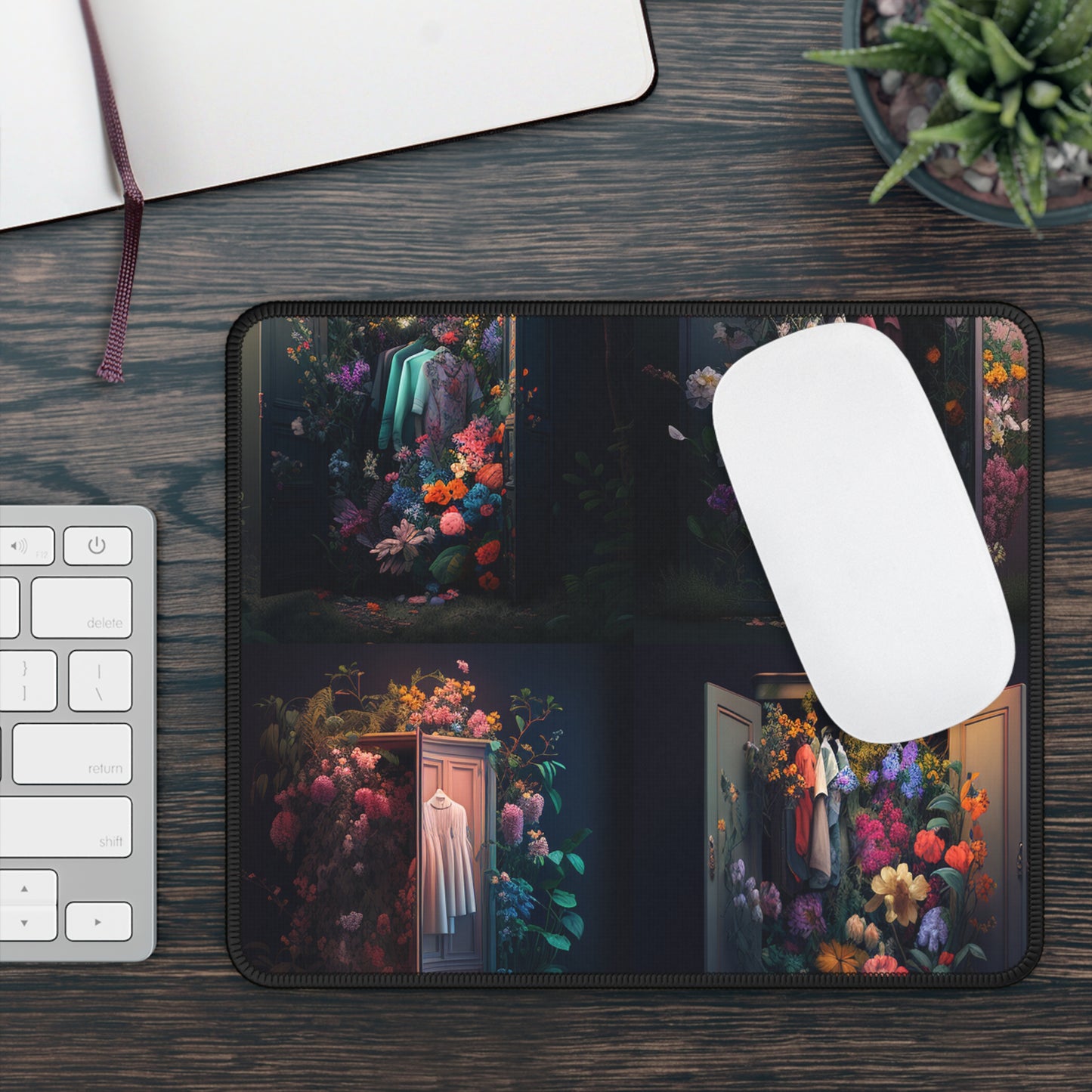 Gaming Mouse Pad  A Wardrobe Surrounded by Flowers 5