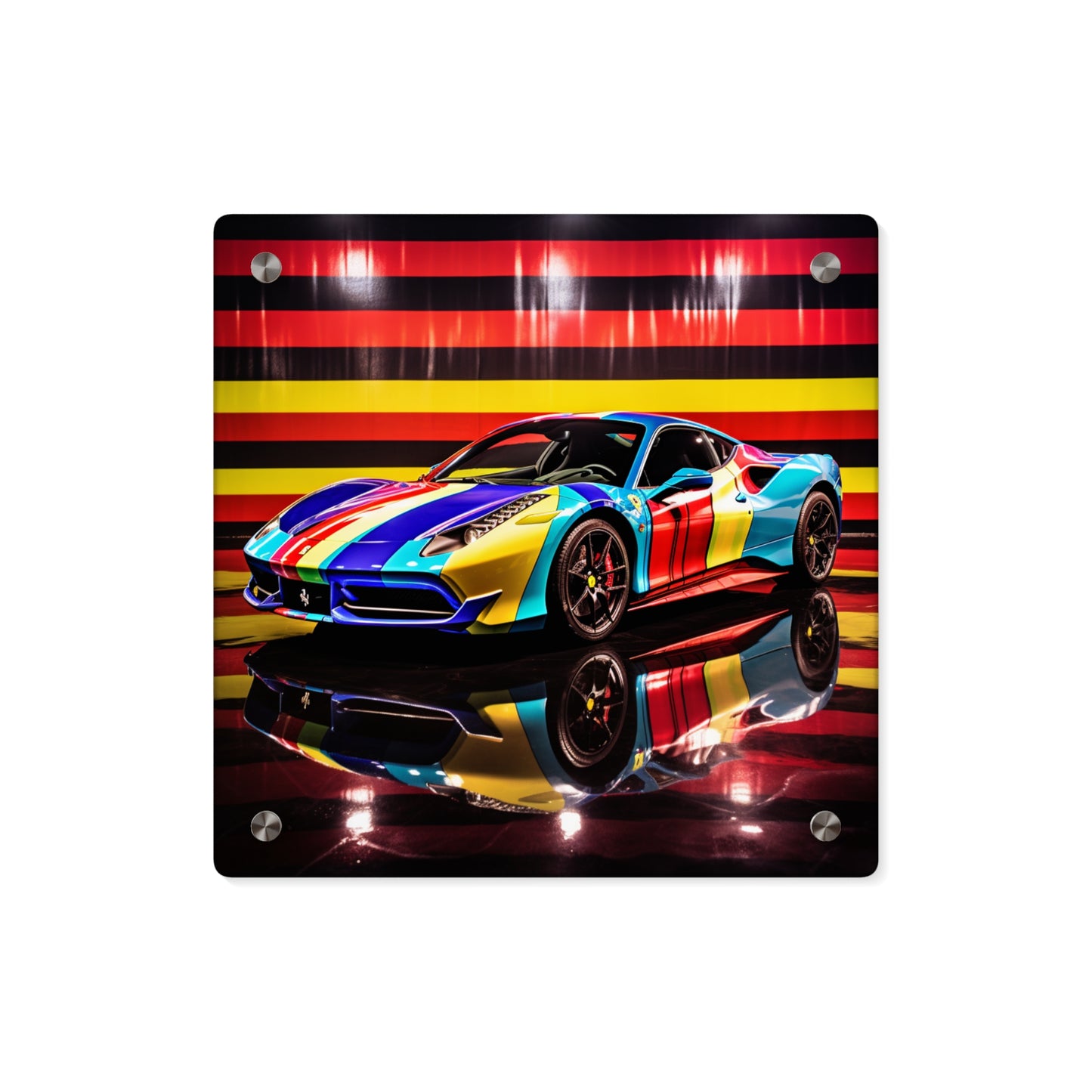 Acrylic Wall Art Panels Hyper Colorfull Ferrari 2