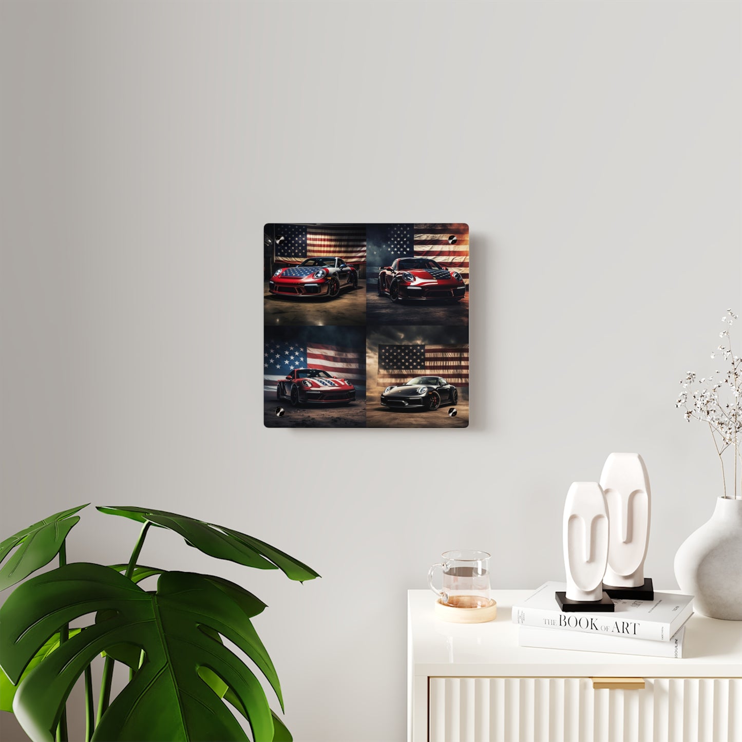 Acrylic Wall Art Panels American Flag Background Porsche 5