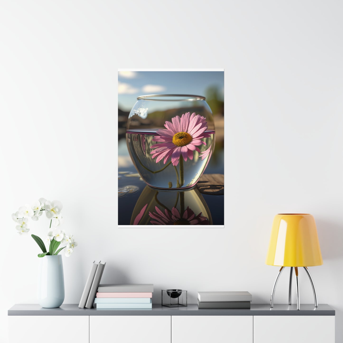 Premium Matte Vertical Posters Daisy in a vase 1