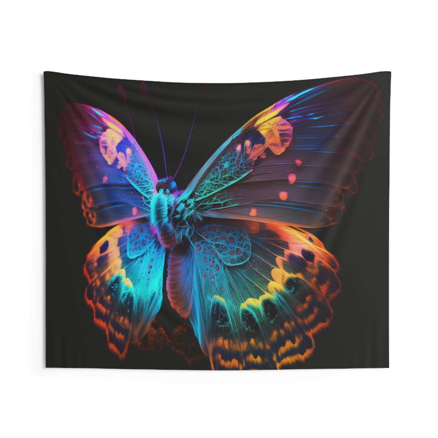 Indoor Wall Tapestries Raw Hyper Color Butterfly 4