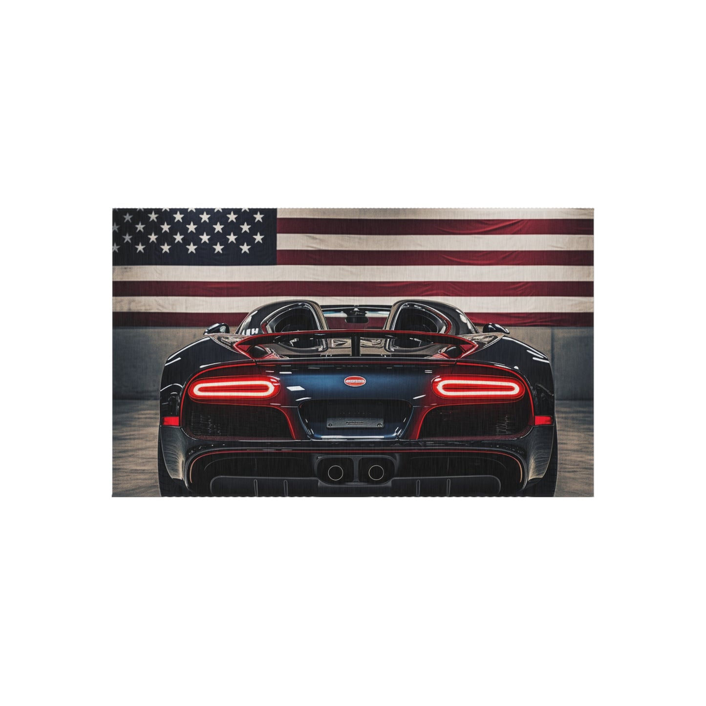 Outdoor Rug  American Flag Background Bugatti 4