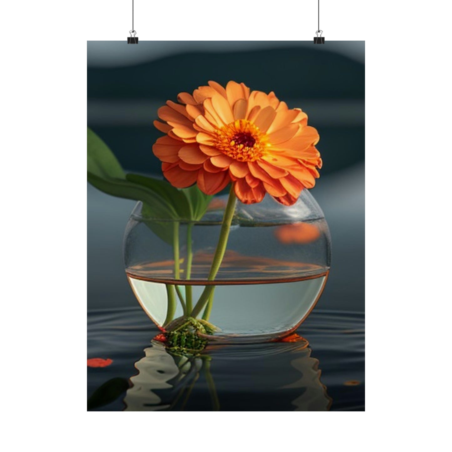 Premium Matte Vertical Posters Orange Zinnia 2