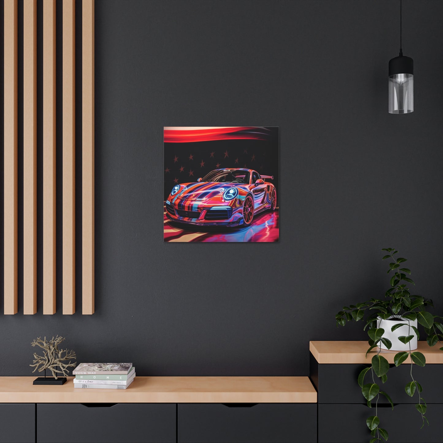 Canvas Gallery Wraps American Flag Colored Porsche 2