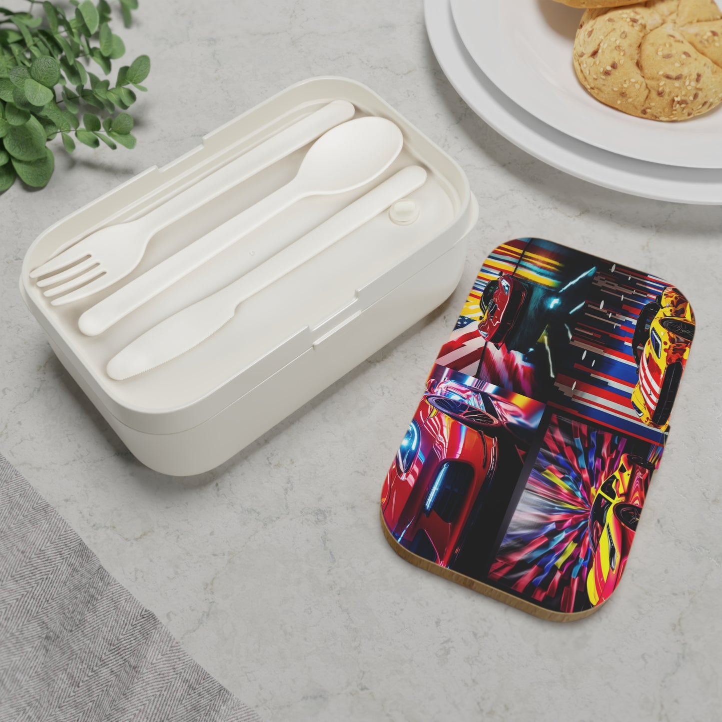 Bento Lunch Box Macro Flag Ferrari 5