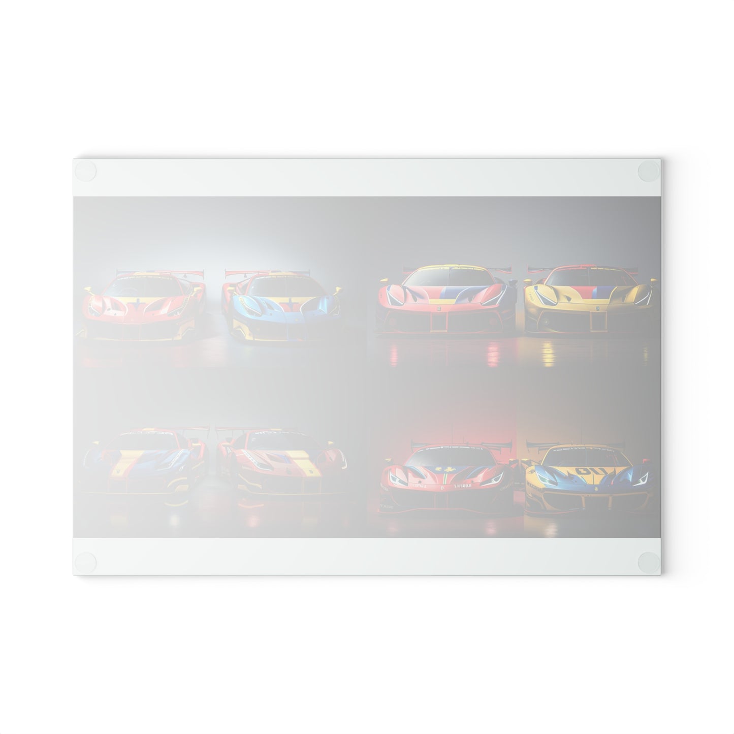 Glass Cutting Board Ferrari Red Blue 5