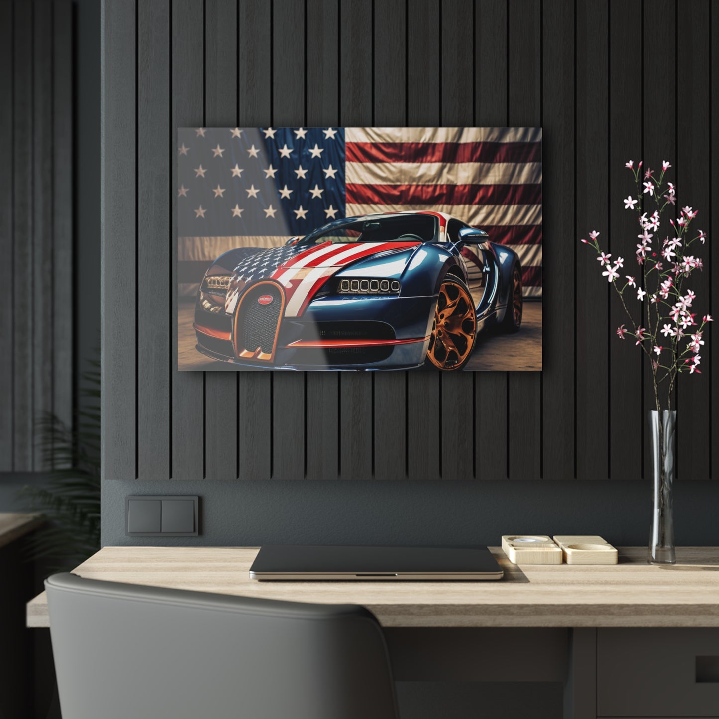 Acrylic Prints Bugatti Flag American 4