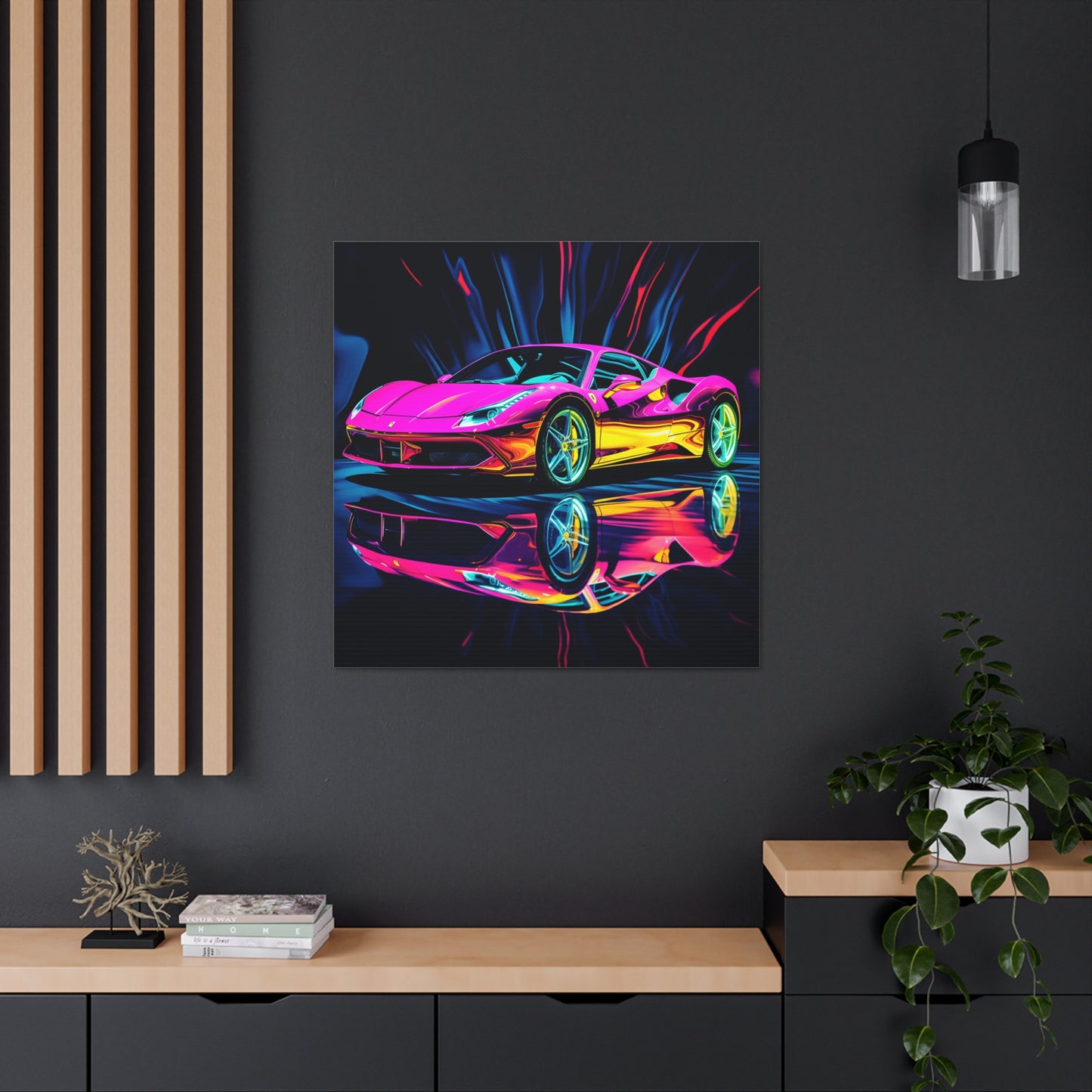 Canvas Gallery Wraps Pink Macro Ferrari 3