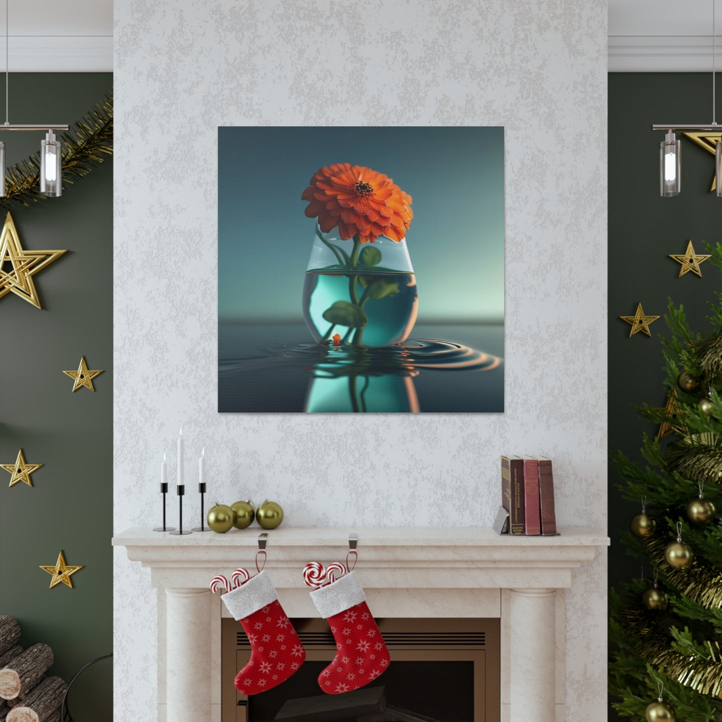 Canvas Gallery Wraps Orange Zinnia 1