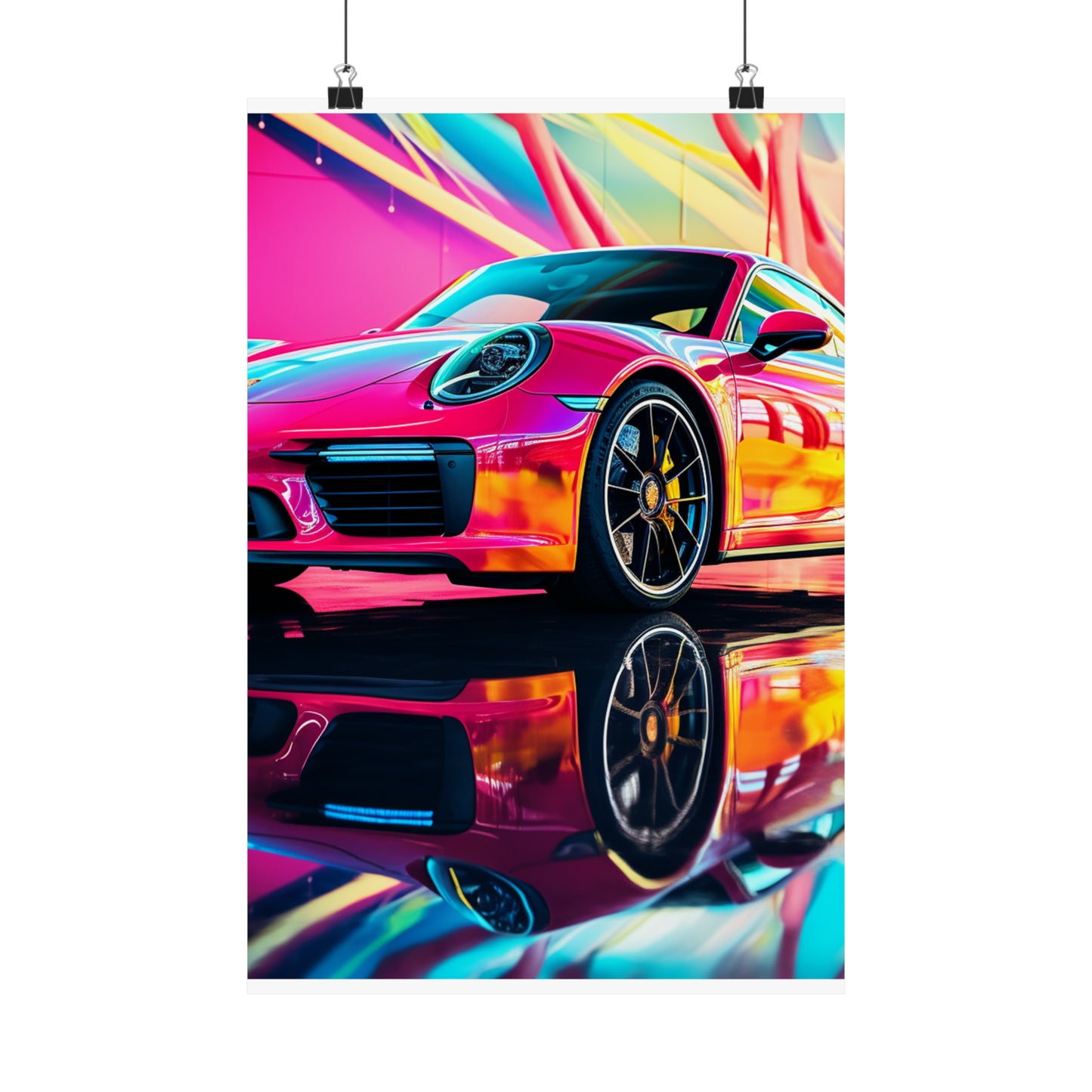 Premium Matte Vertical Posters Macro Porsche 4