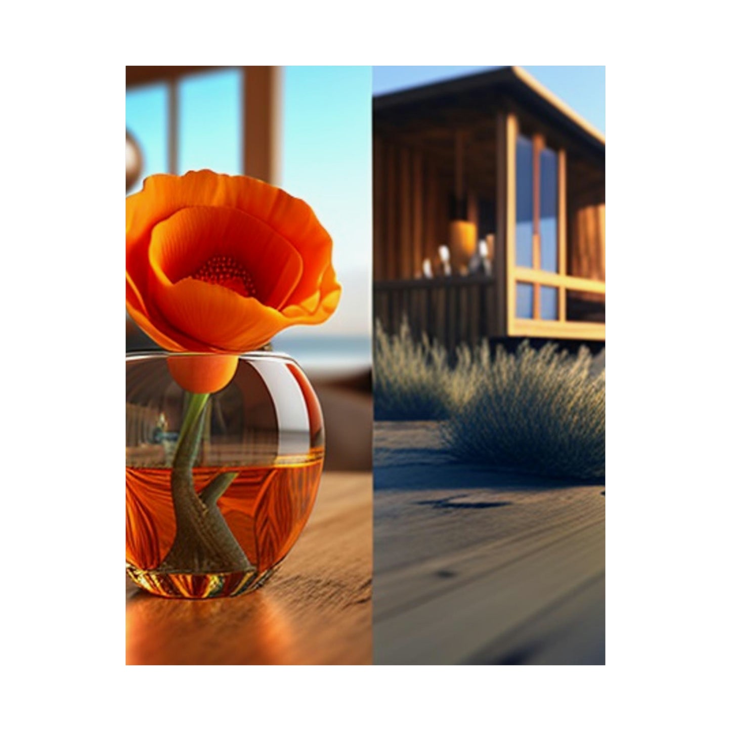 Premium Matte Vertical Posters Poppy in a Glass Vase 3