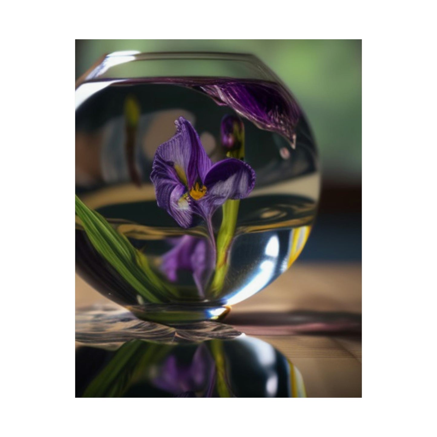 Premium Matte Vertical Posters Purple Iris in a vase 1