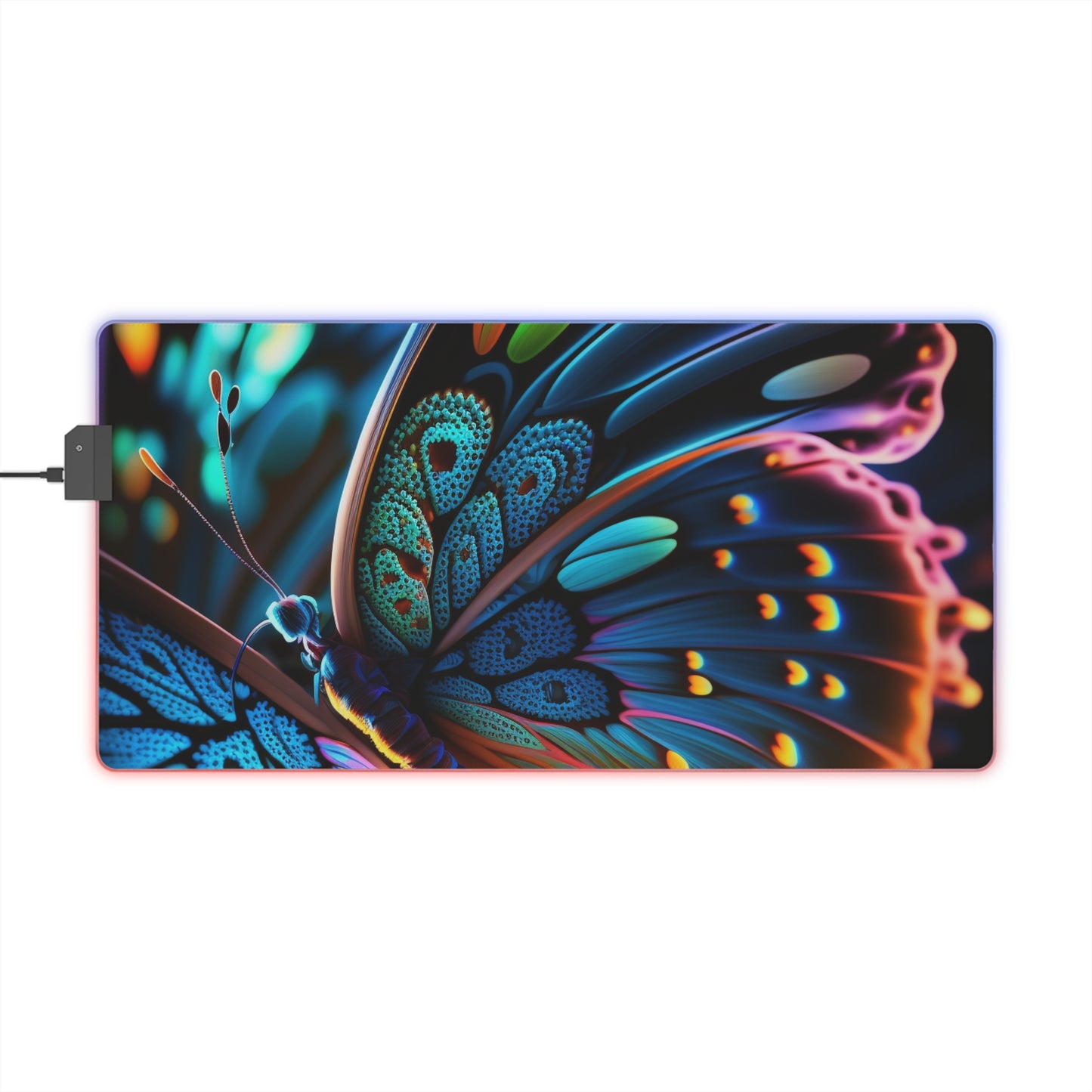 LED Gaming Mouse Pad Neon Butterfly Macro 2
