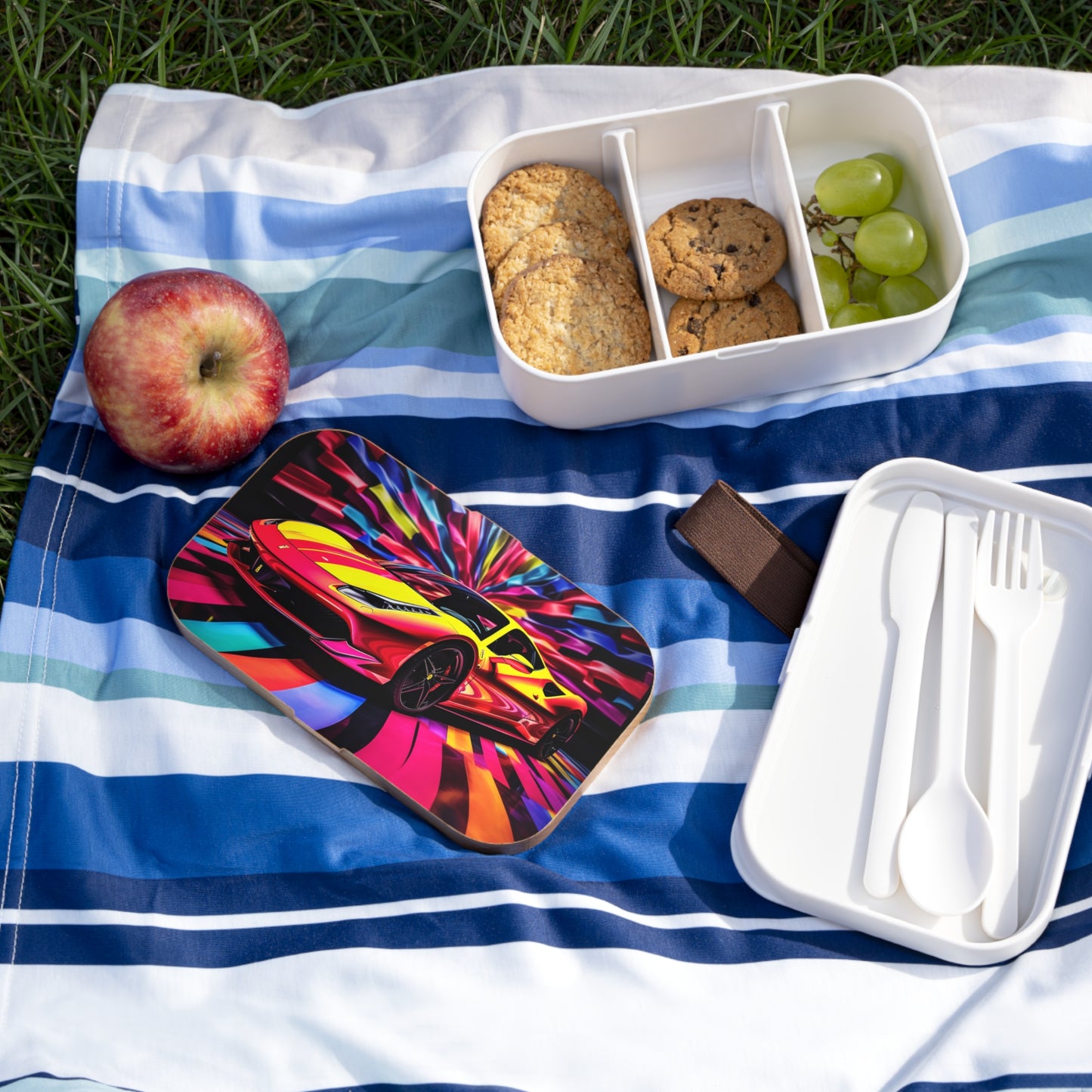 Bento Lunch Box Macro Flag Ferrari 3