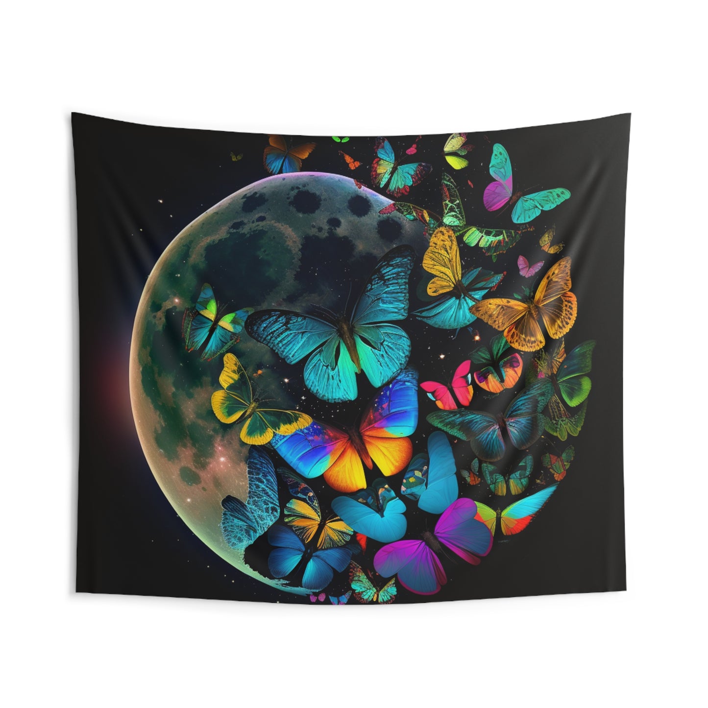 Indoor Wall Tapestries Moon Butterfly 2