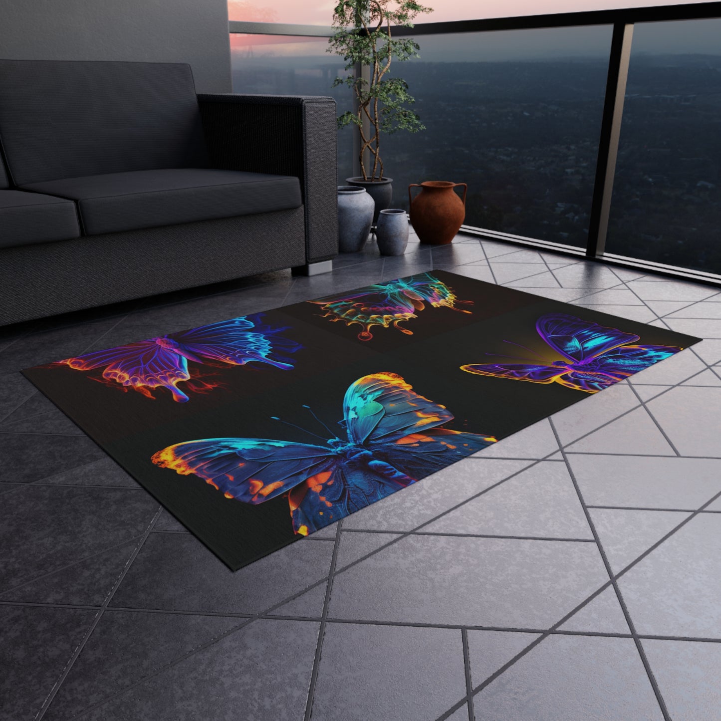 Outdoor Rug  Thermal Butterfly 5