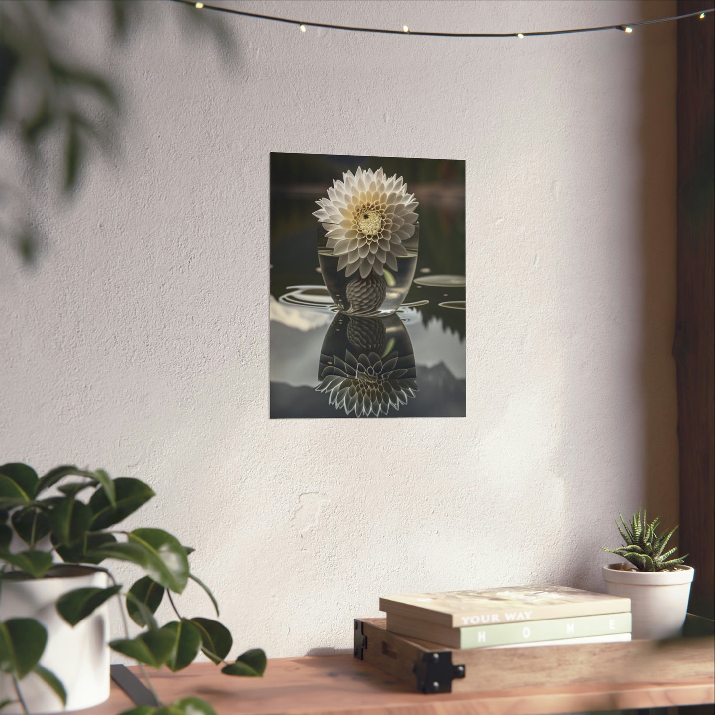 Premium Matte Vertical Posters White Dahlia 3