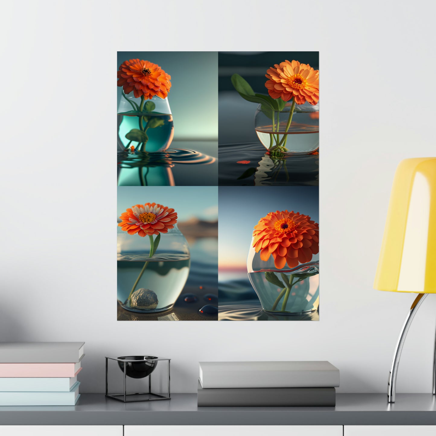 Premium Matte Vertical Posters Orange Zinnia 5