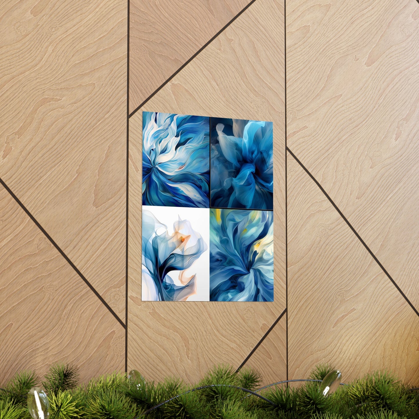 Premium Matte Vertical Posters Blue Tluip Abstract 5