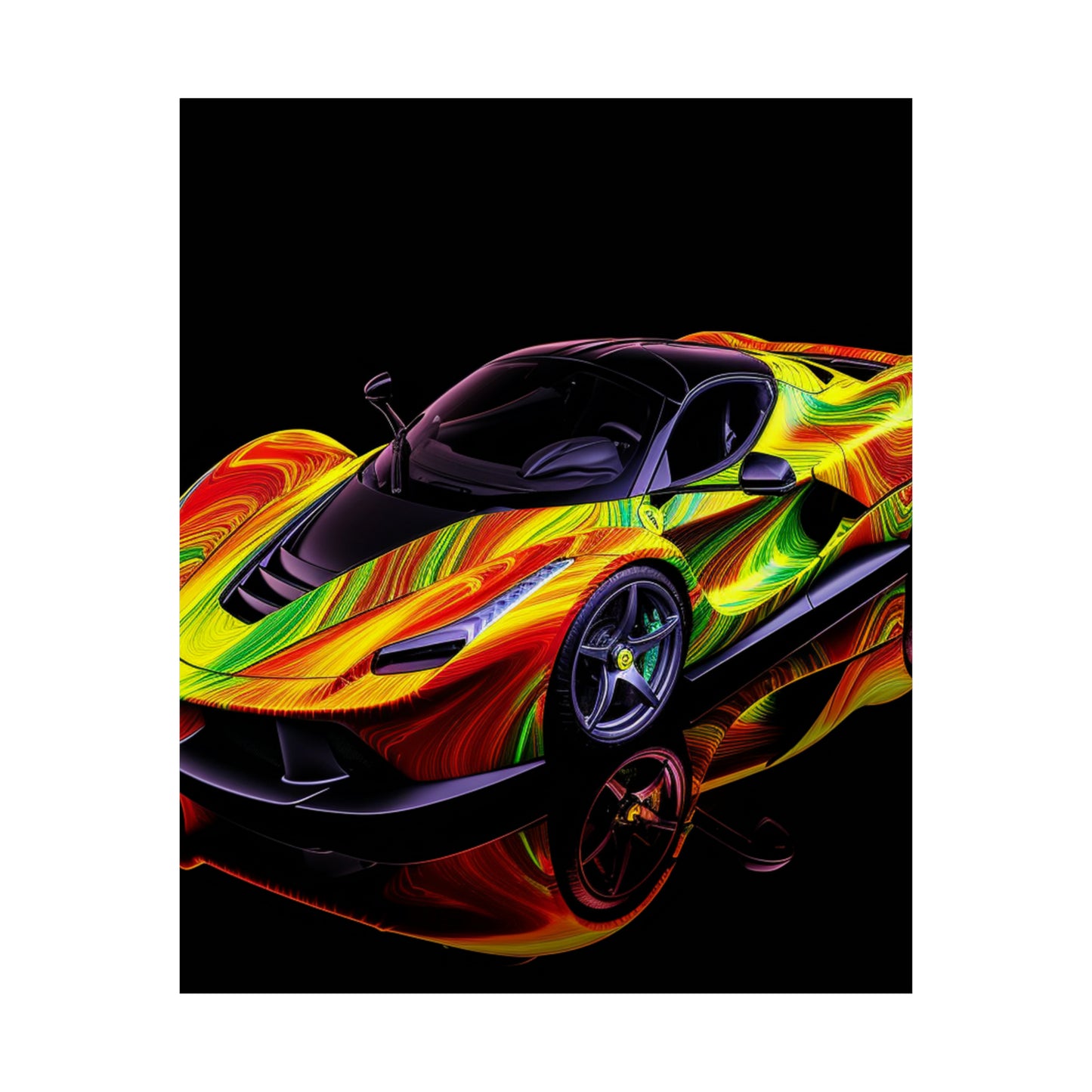 Premium Matte Vertical Posters Ferrari Neon 4