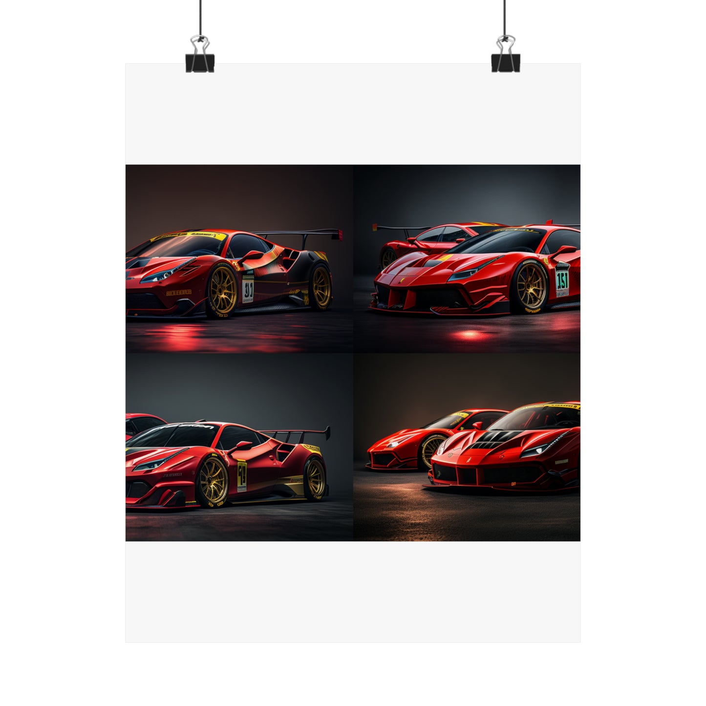 Premium Matte Vertical Posters Ferrari Red 5