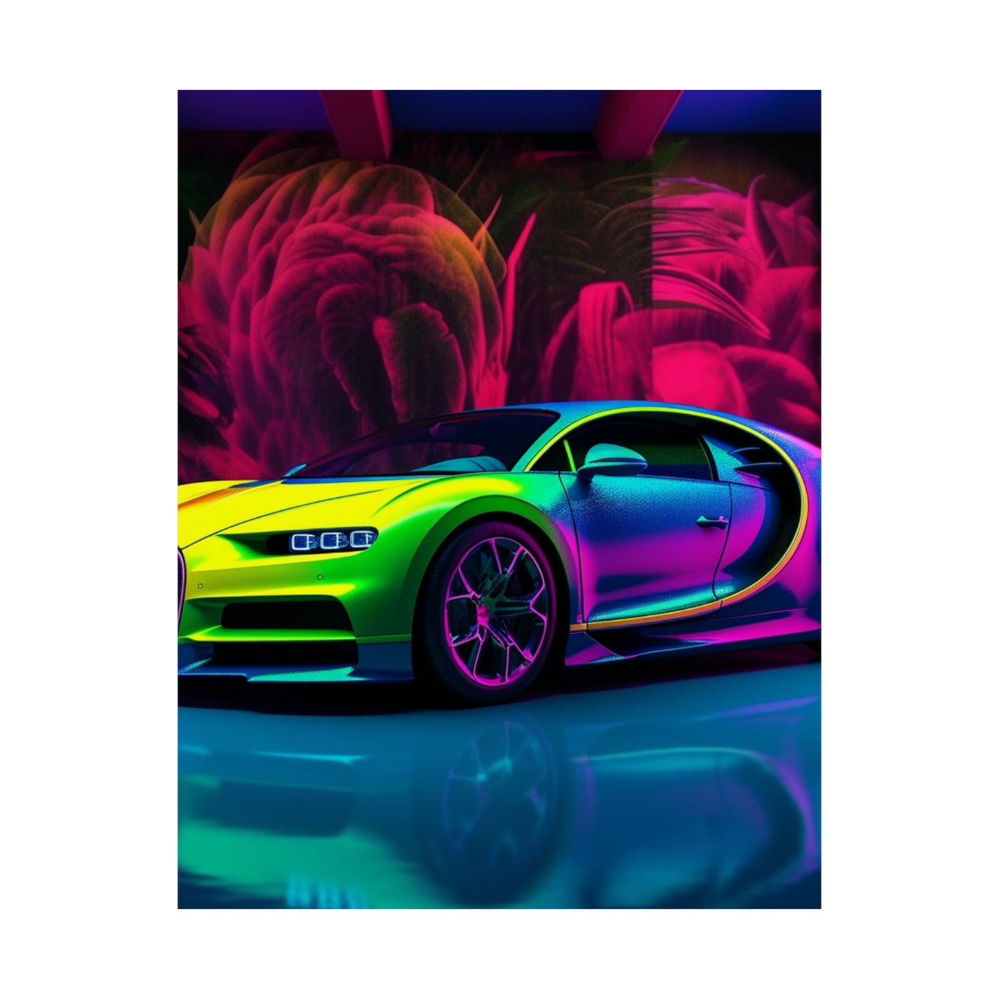 Premium Matte Vertical Posters Florescent Bugatti Flair 1