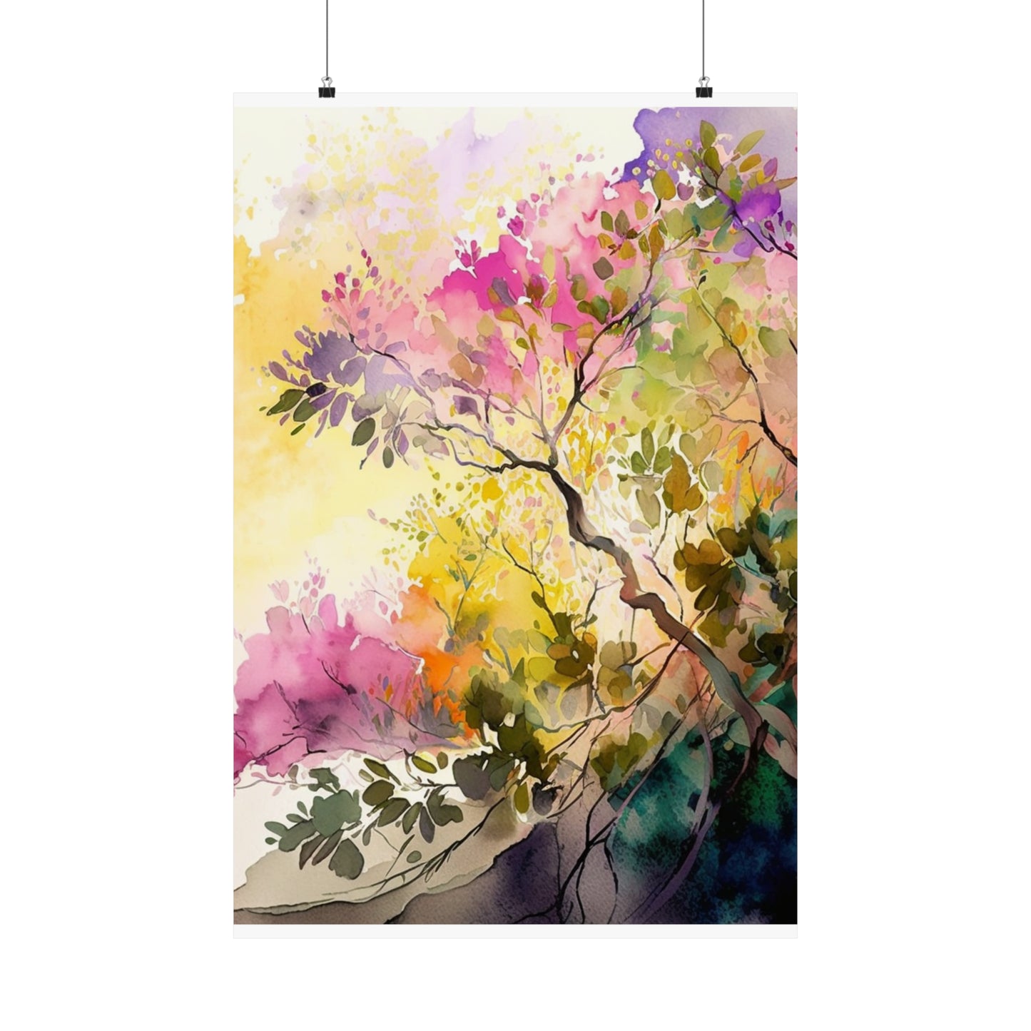 Premium Matte Vertical Posters Mother Nature Bright Spring Colors Realistic Watercolor 2