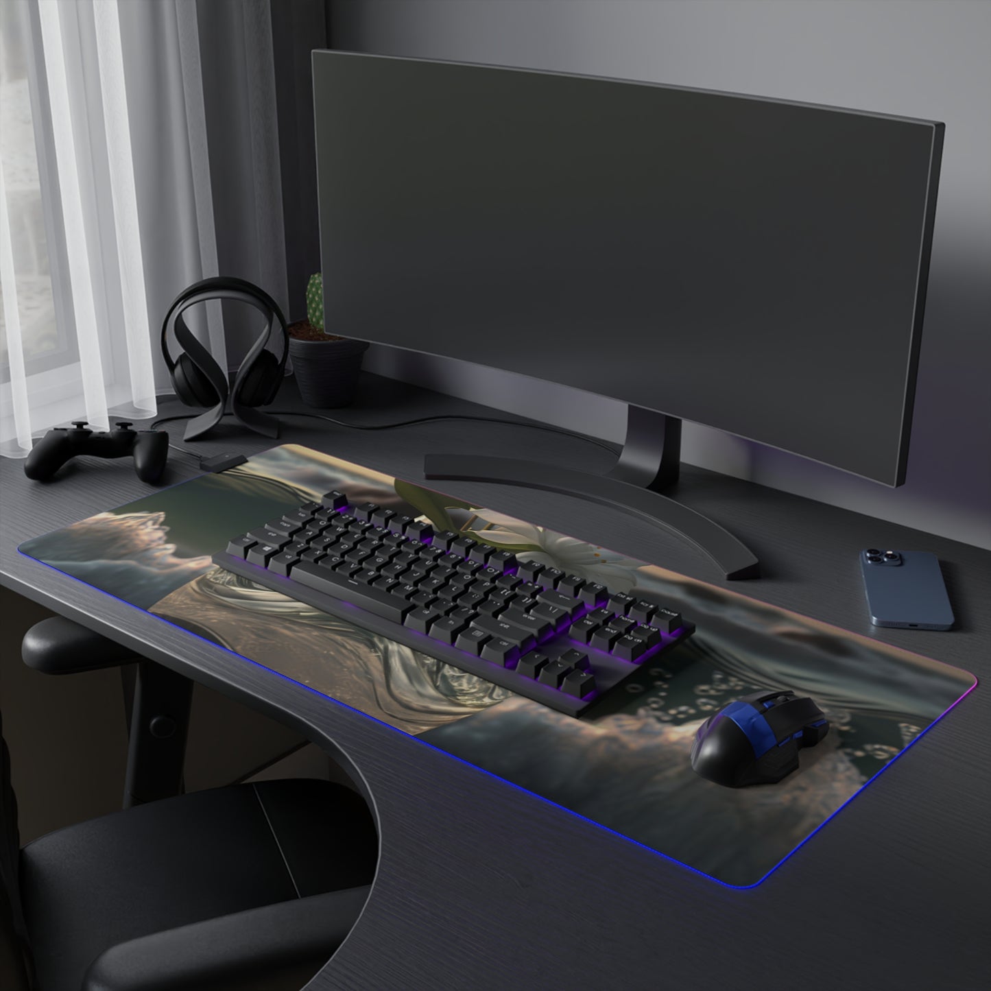 LED Gaming Mouse Pad Jasmine glass vase 2