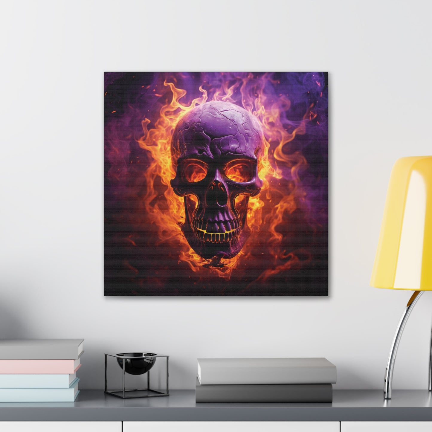 Canvas Gallery Wraps Skull Flames 3