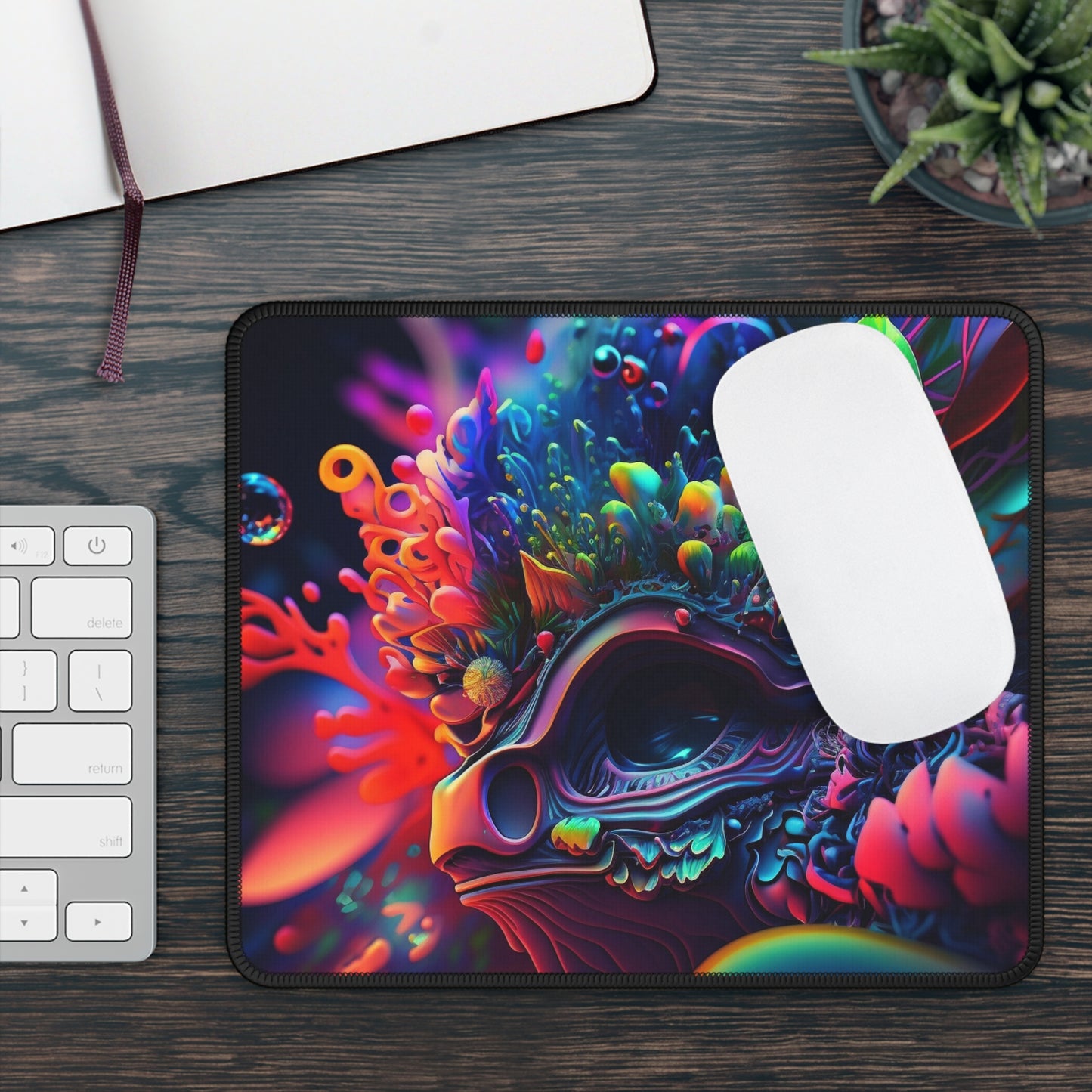 Gaming Mouse Pad  Florescent Skull Death 2